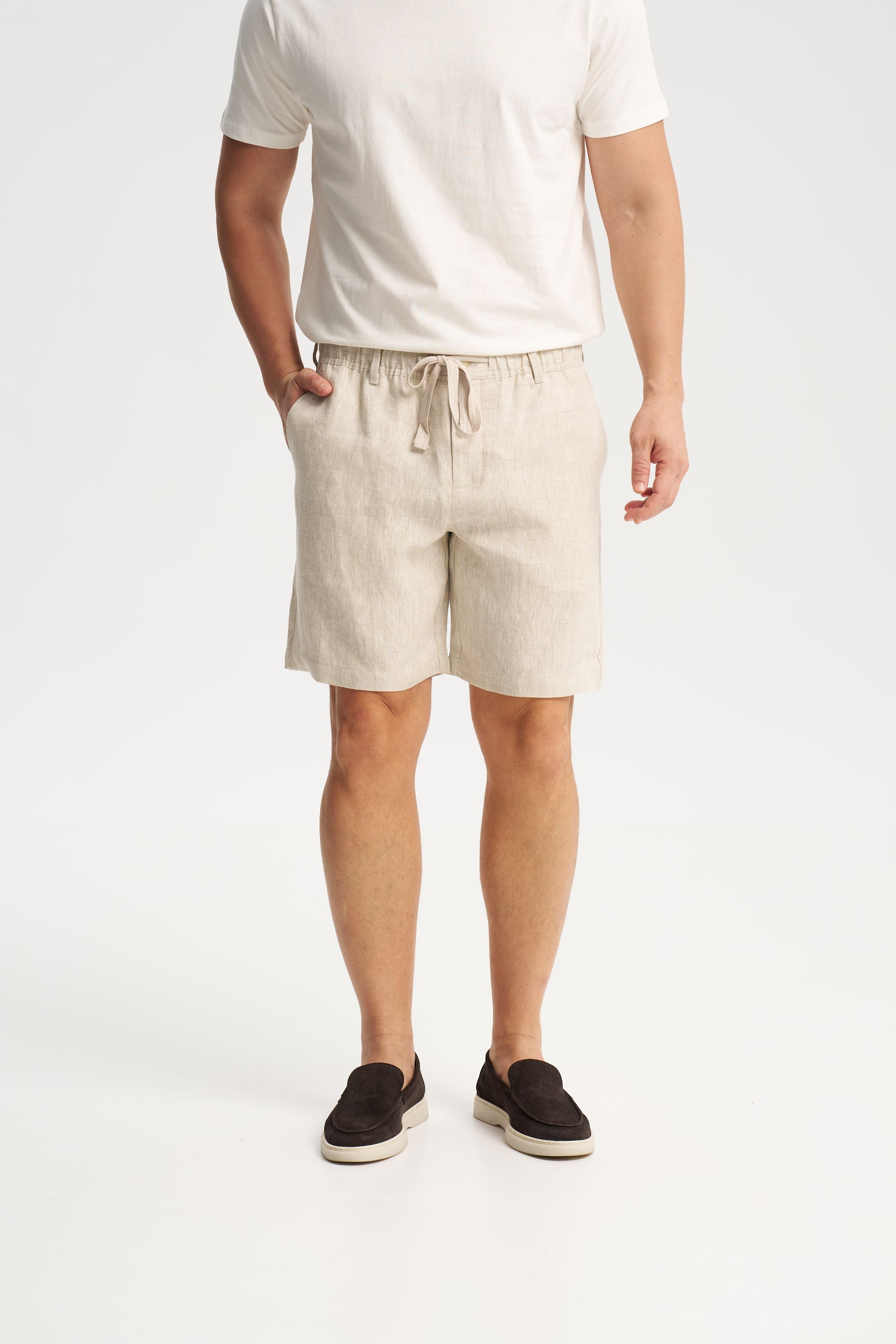 Linen Shorts Beige