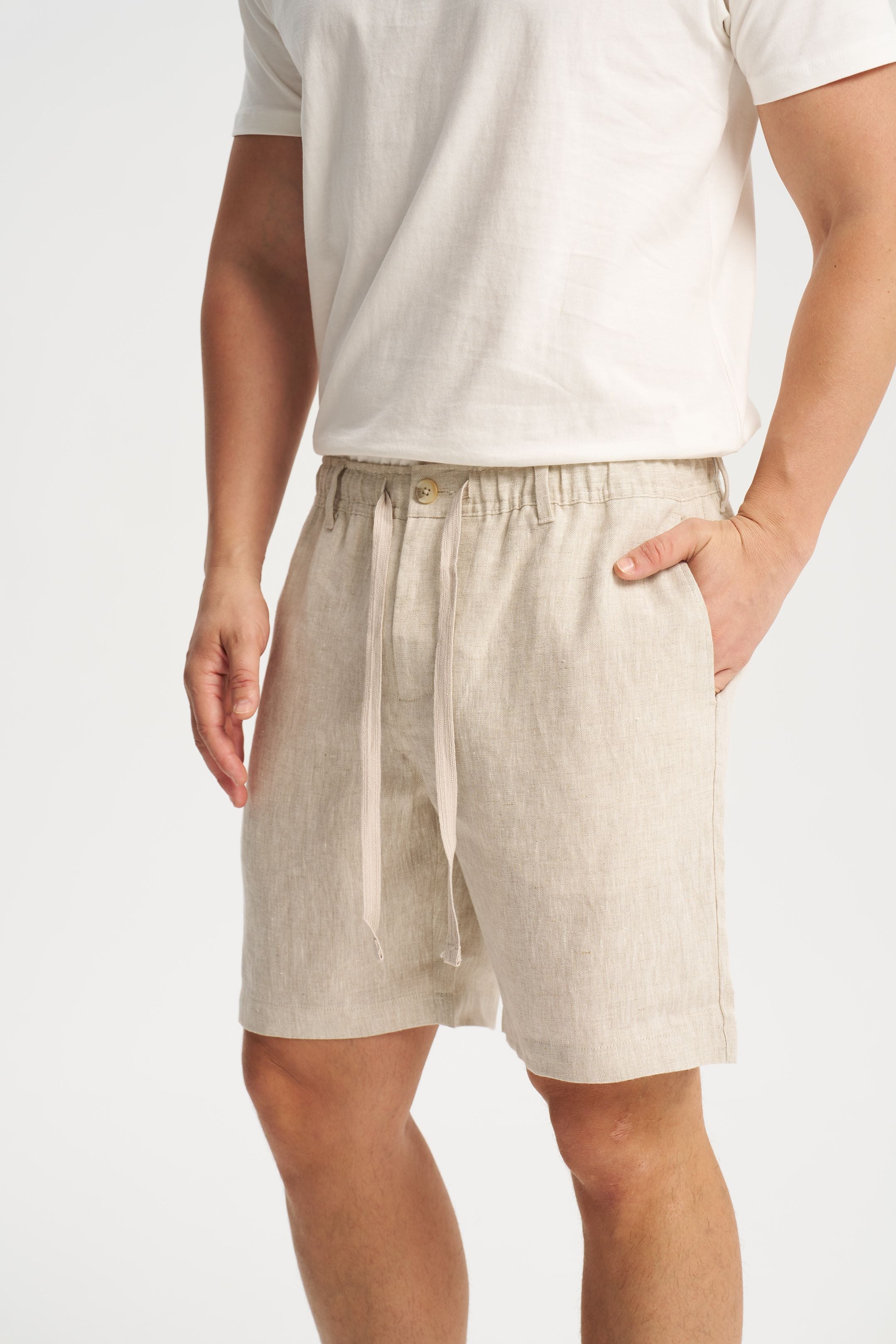 Linen Shorts Beige