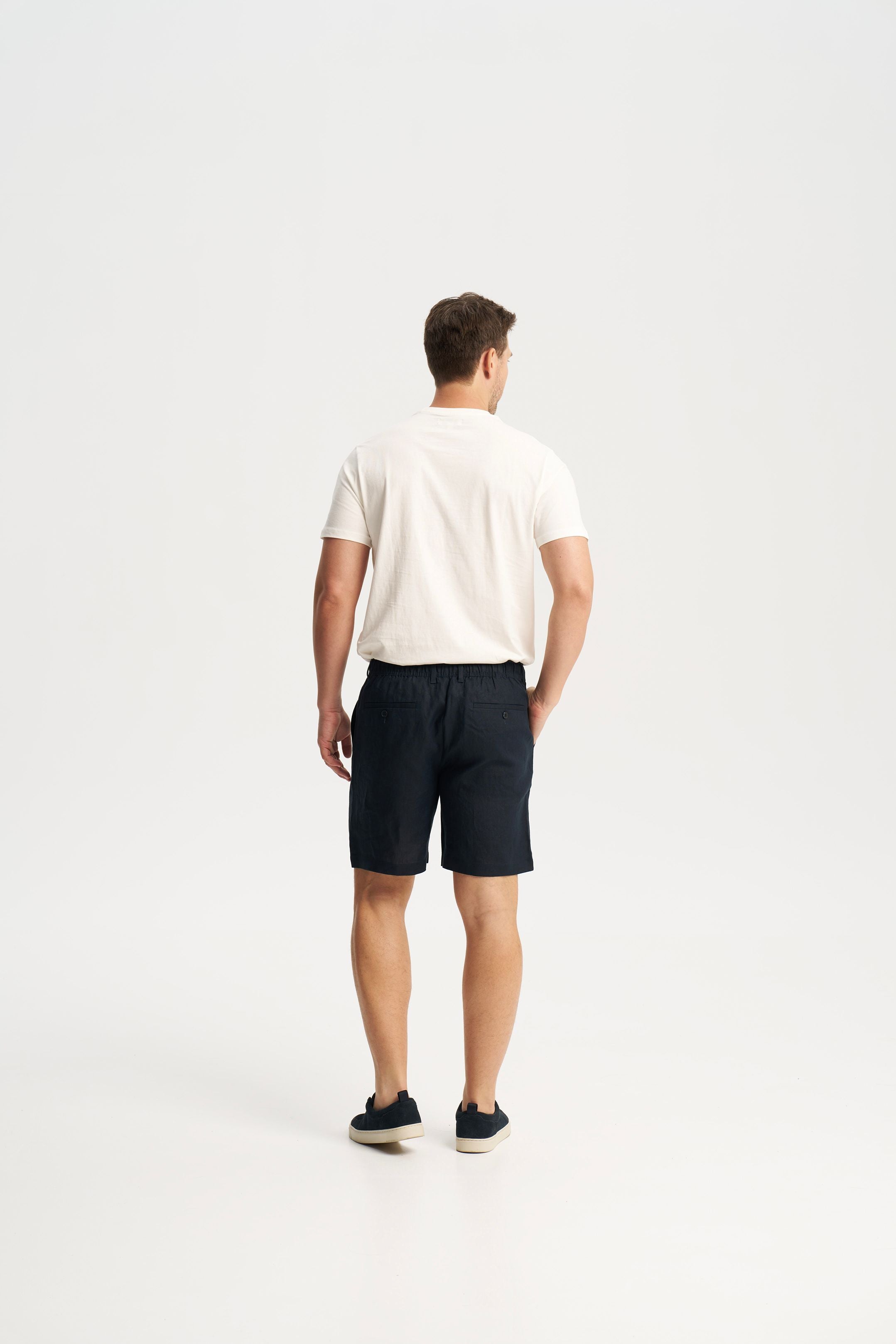 Linen Shorts Navy
