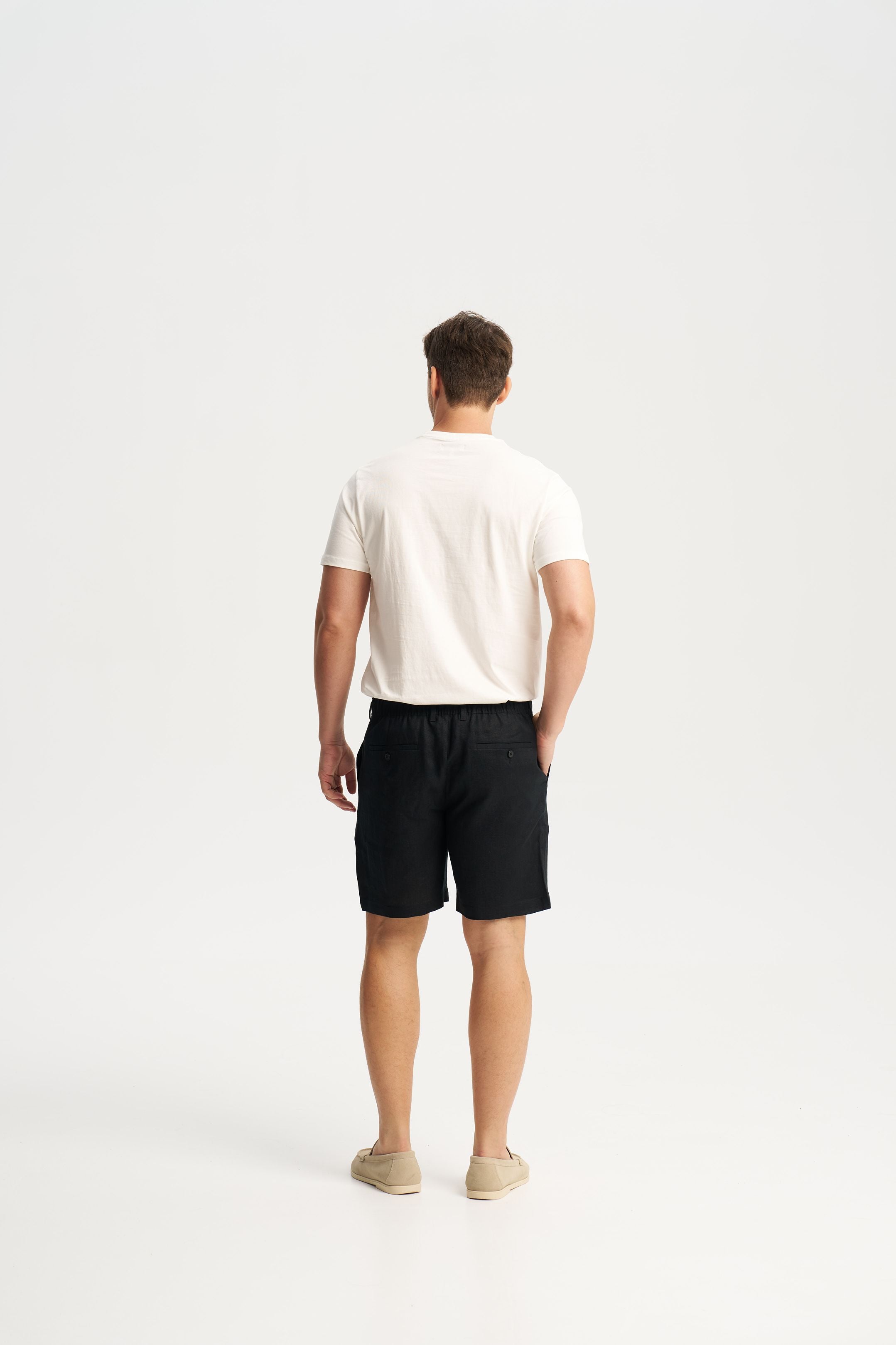 Linen Shorts Black