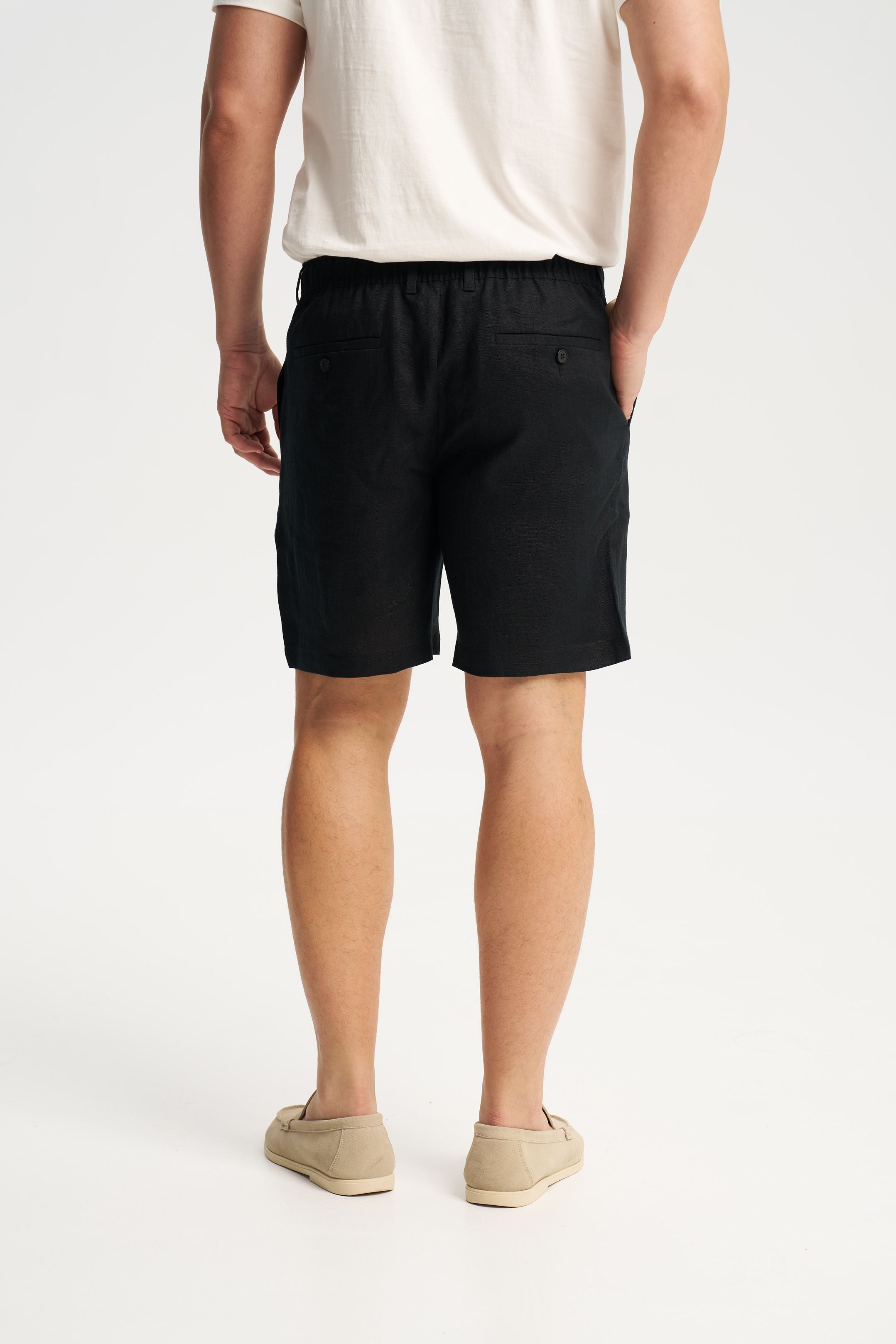 Linen Shorts Black