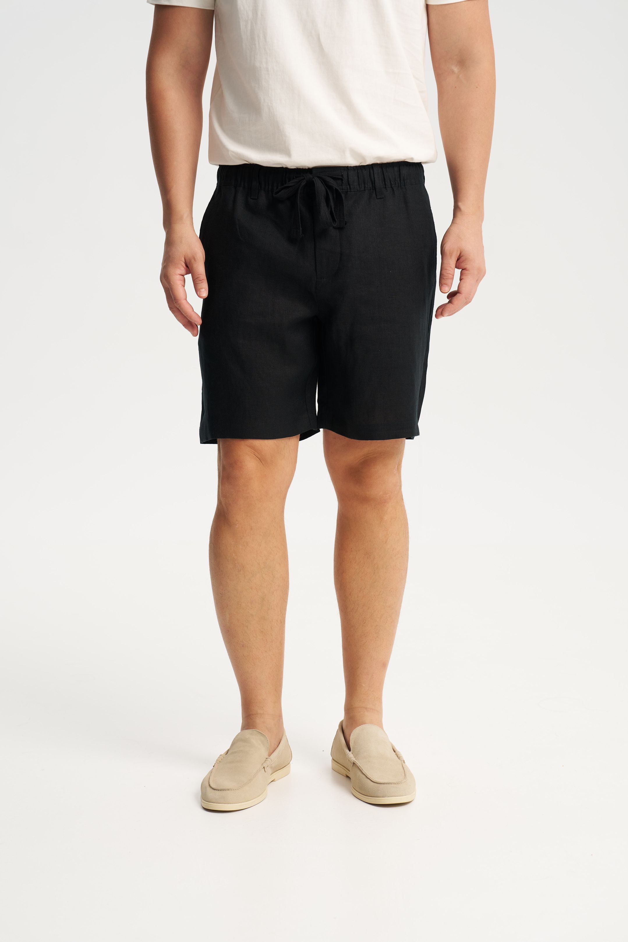 Linen Shorts Black