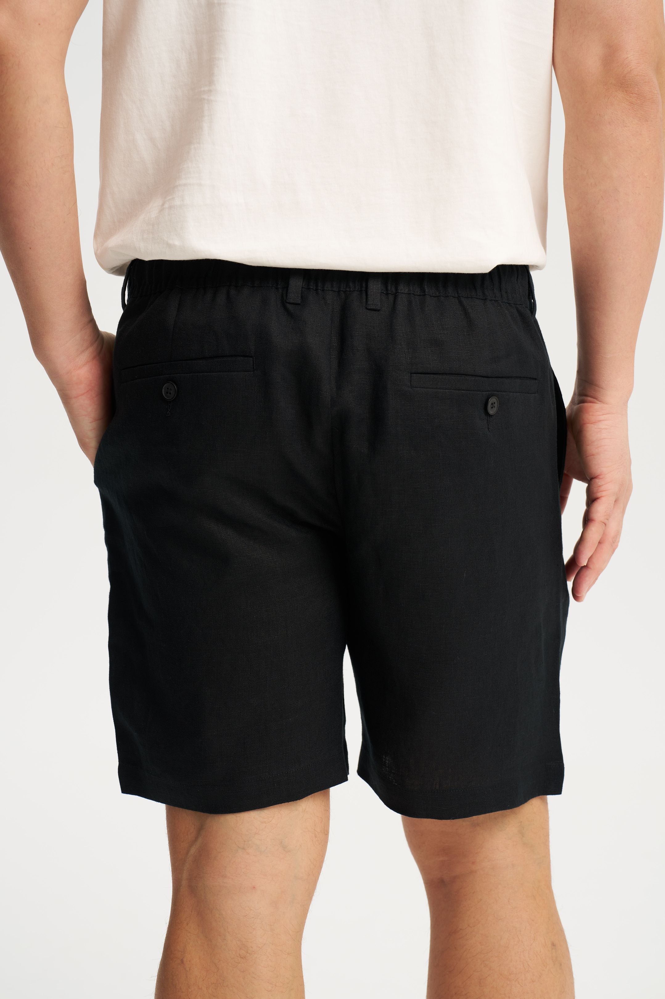Linen Shorts Black