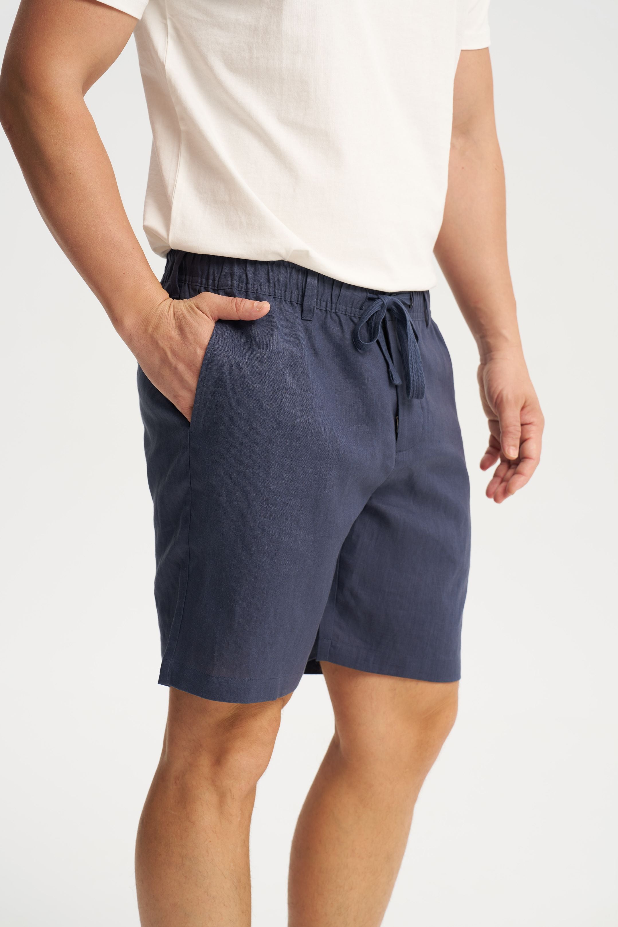Linen Shorts Blue