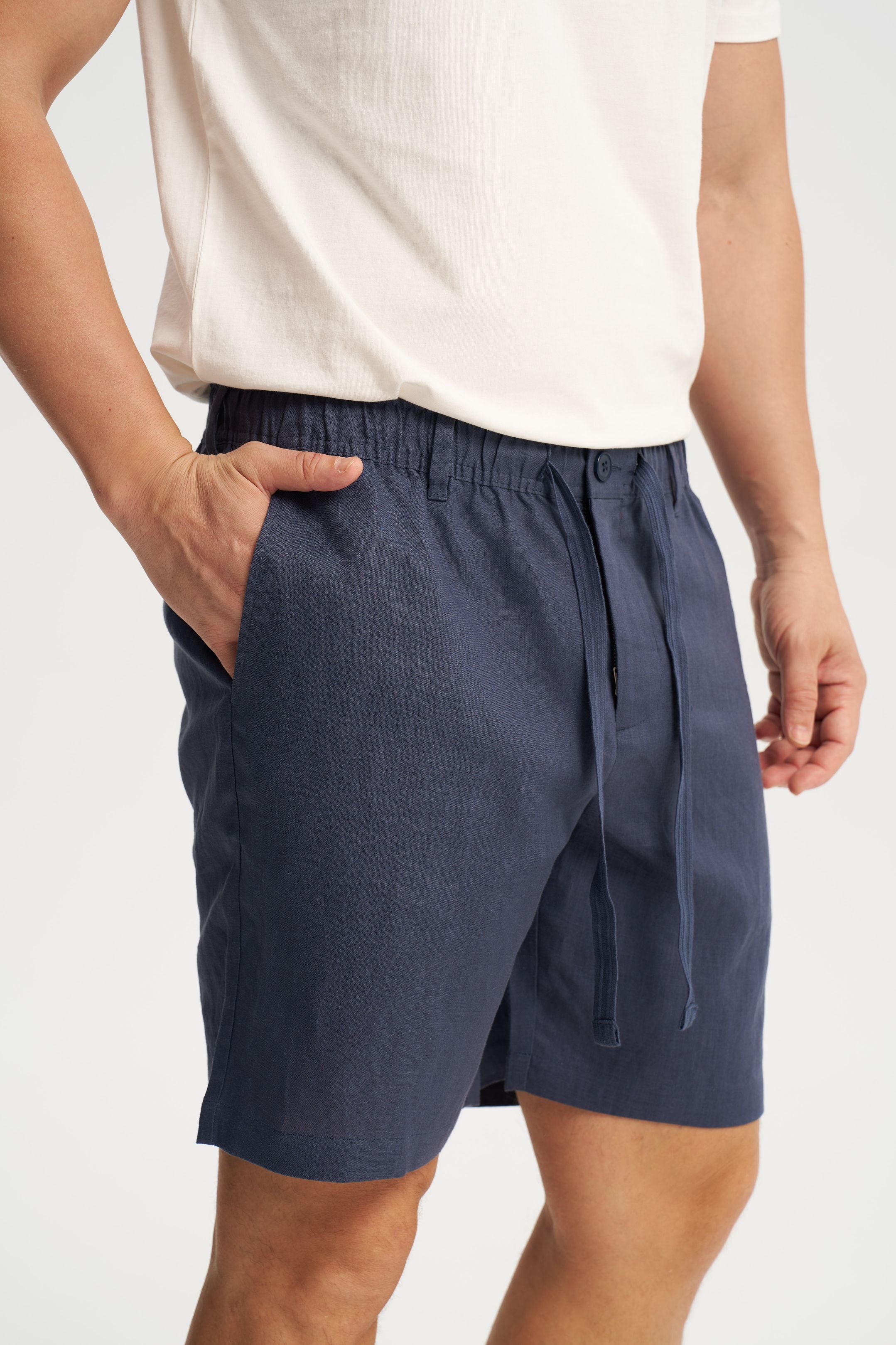 Linen Shorts Blue