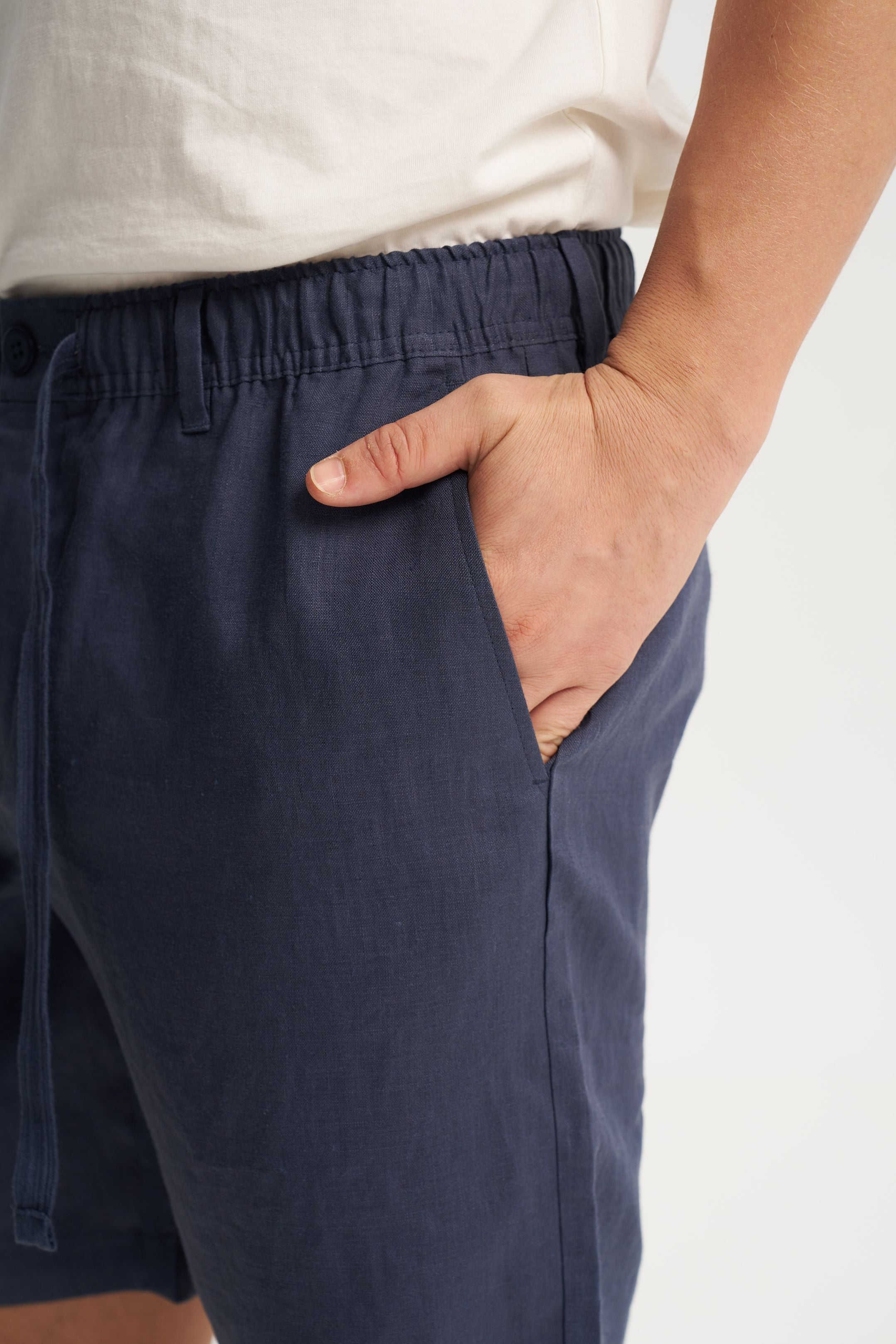 Linen Shorts Blue