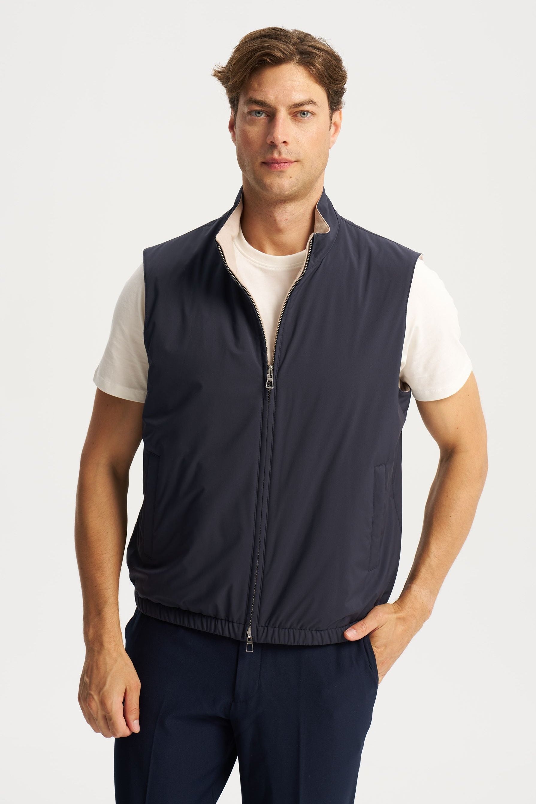 Como Reversible Vest Navy