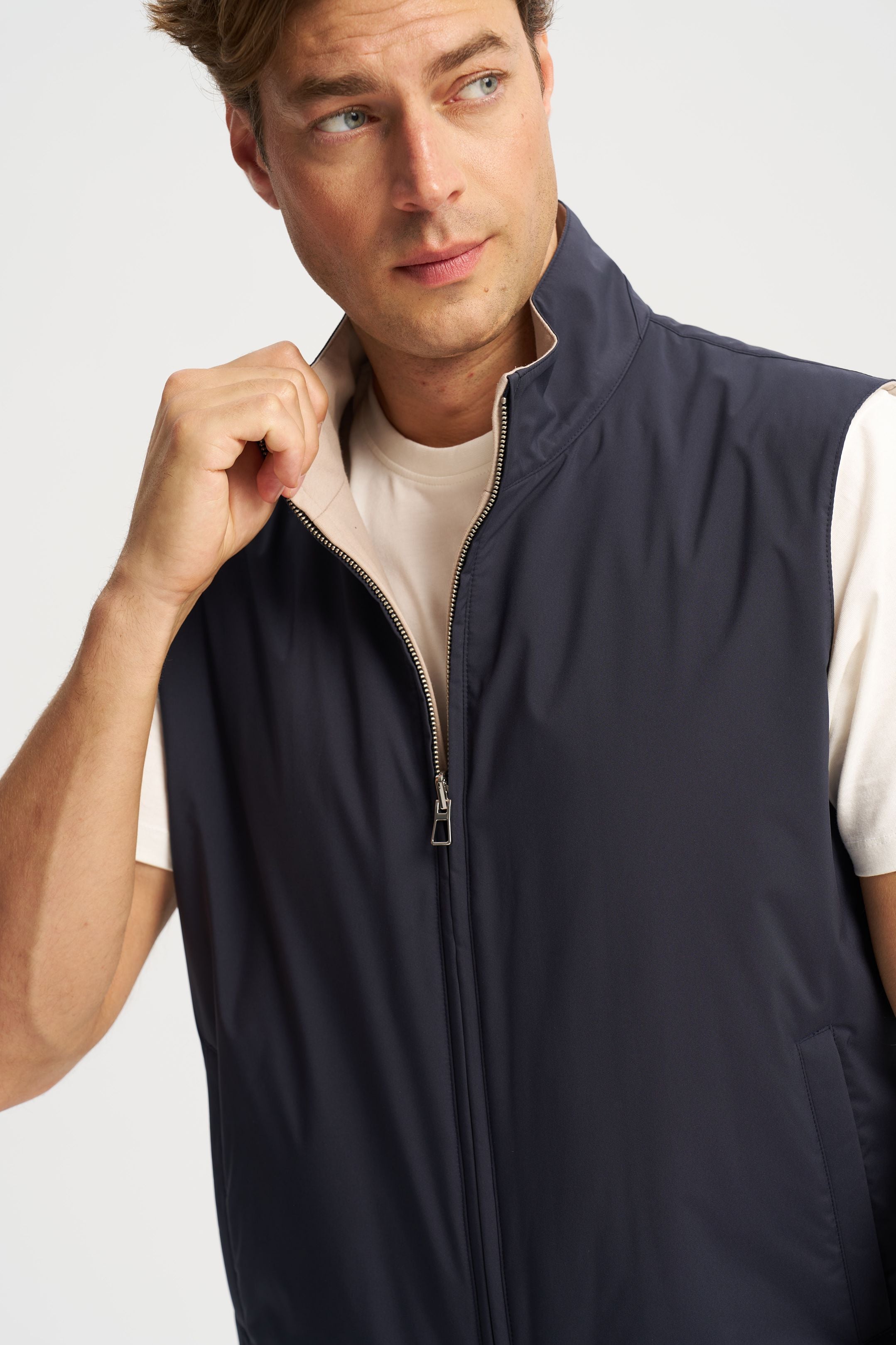 Como Reversible Vest Navy