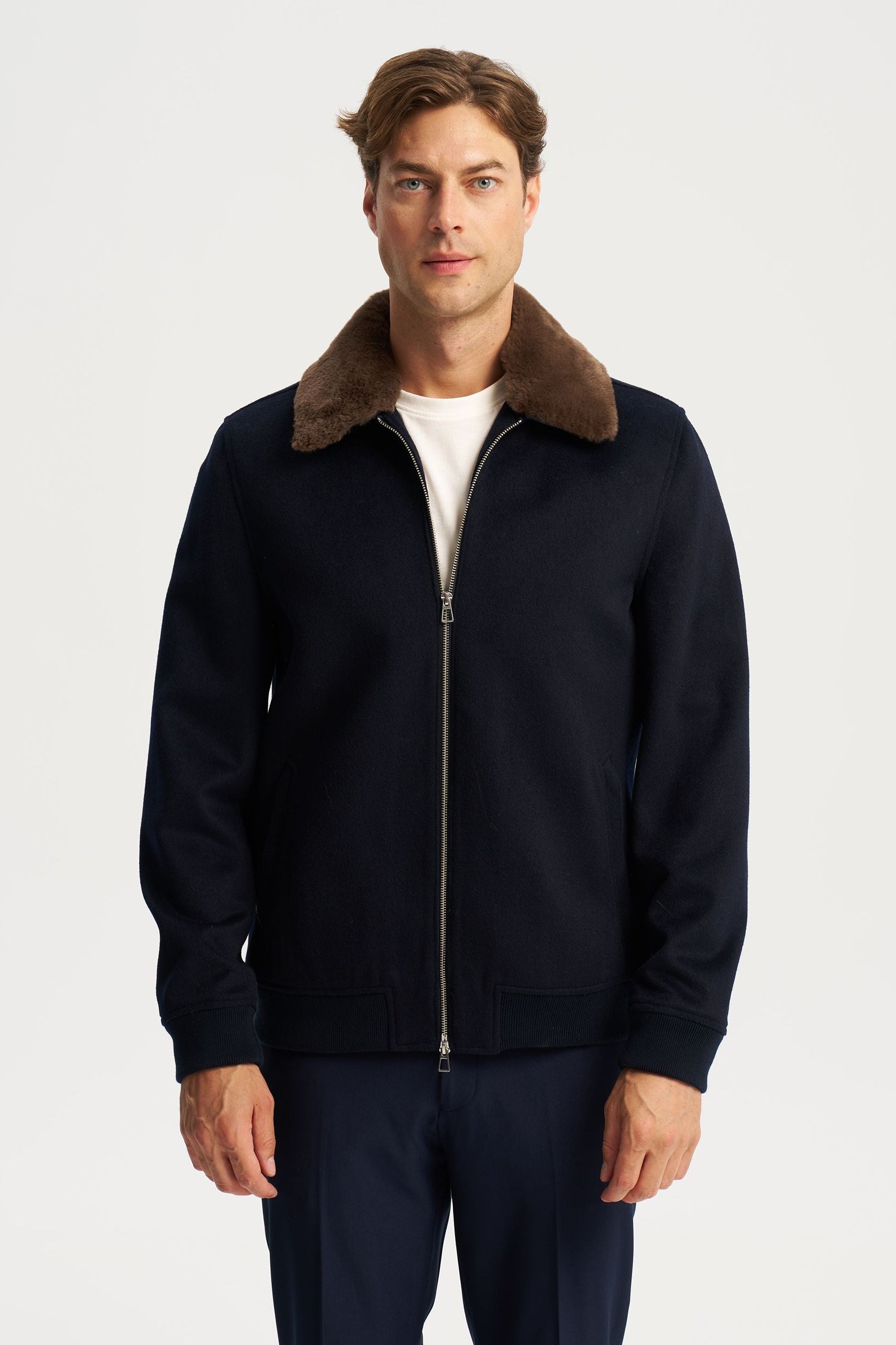 Constance Fur Jacket Navy