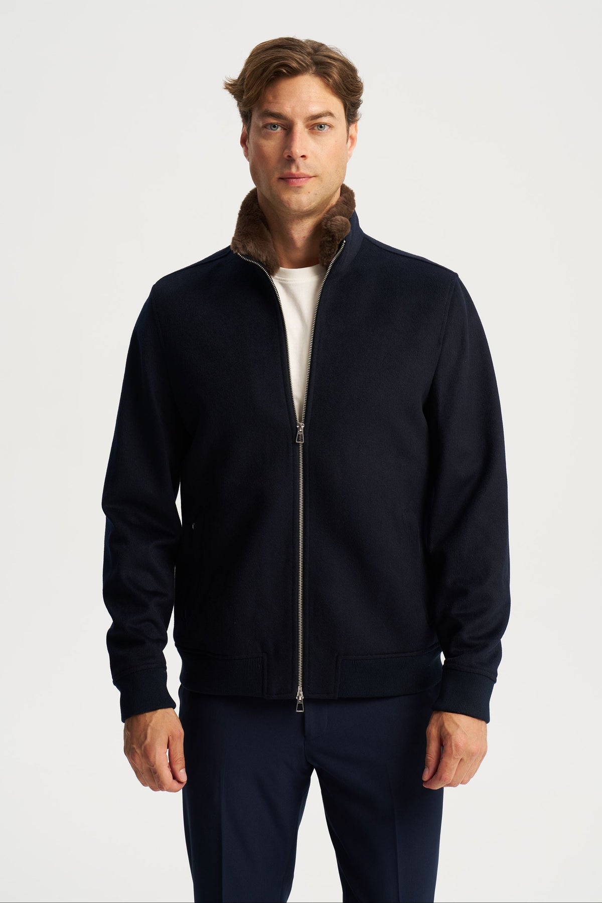 Florence Fur Jacket Navy