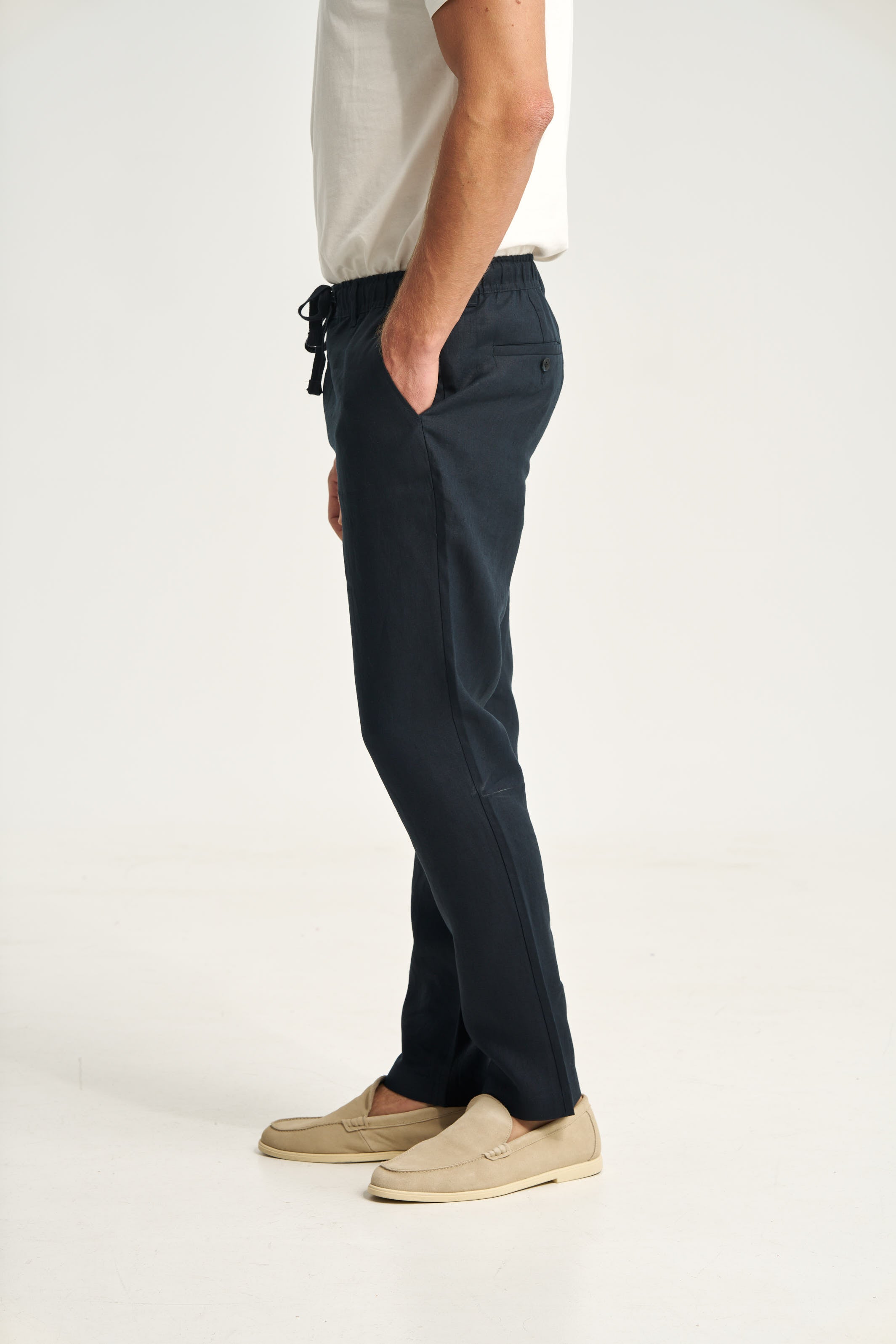 Linen Trousers Navy