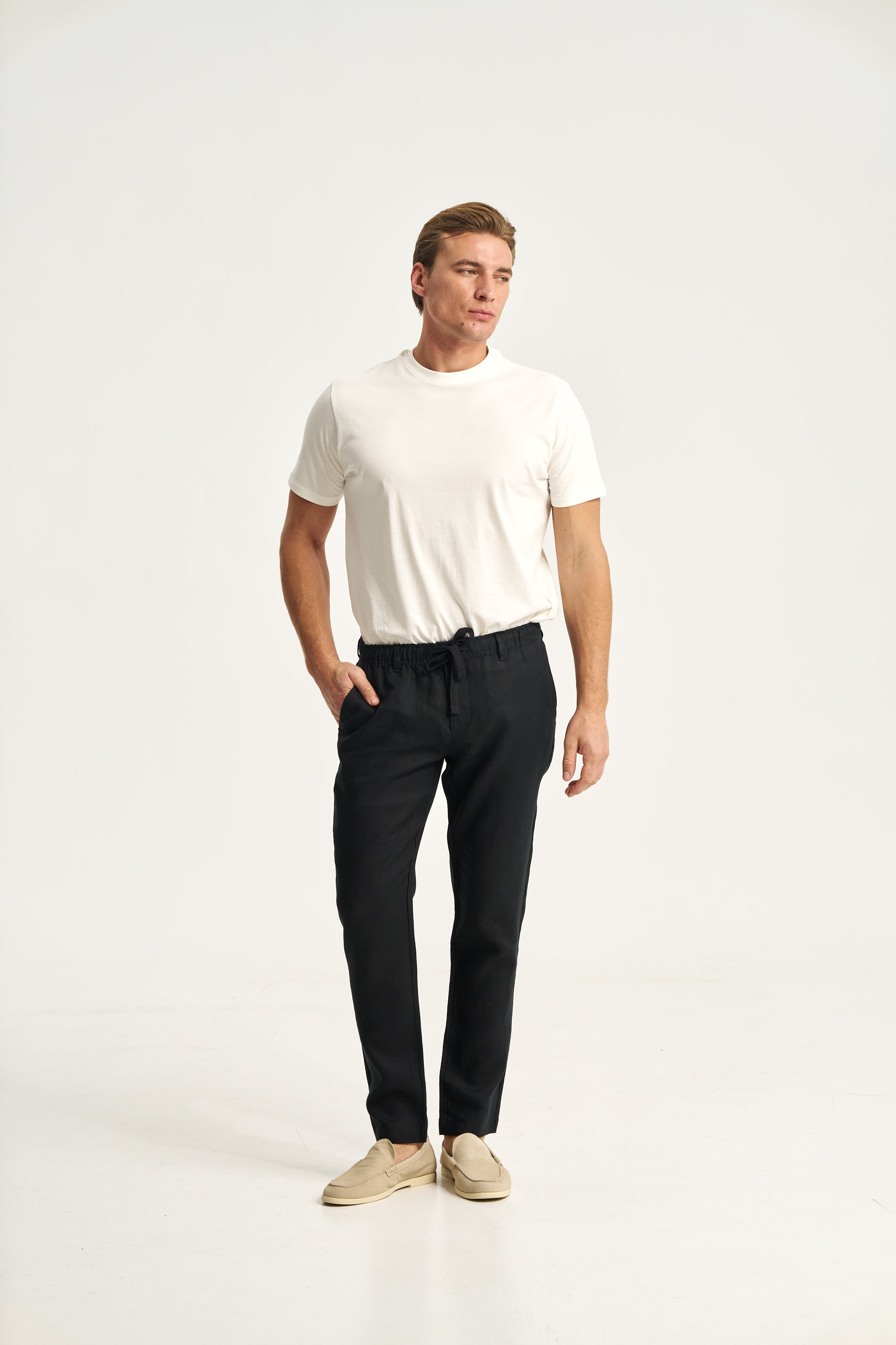 Linen Trousers Black
