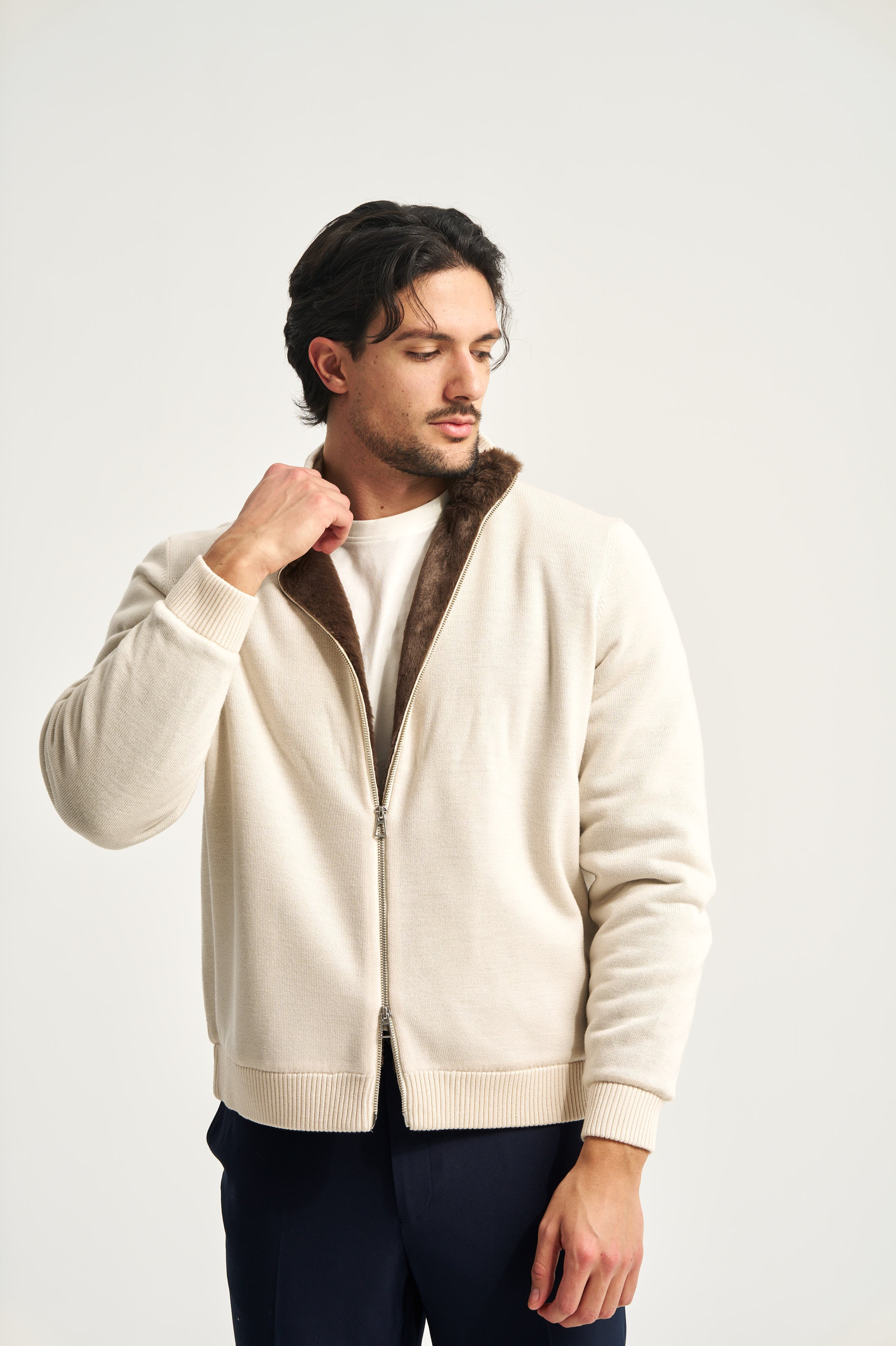 Milano Fur Jumper Beige