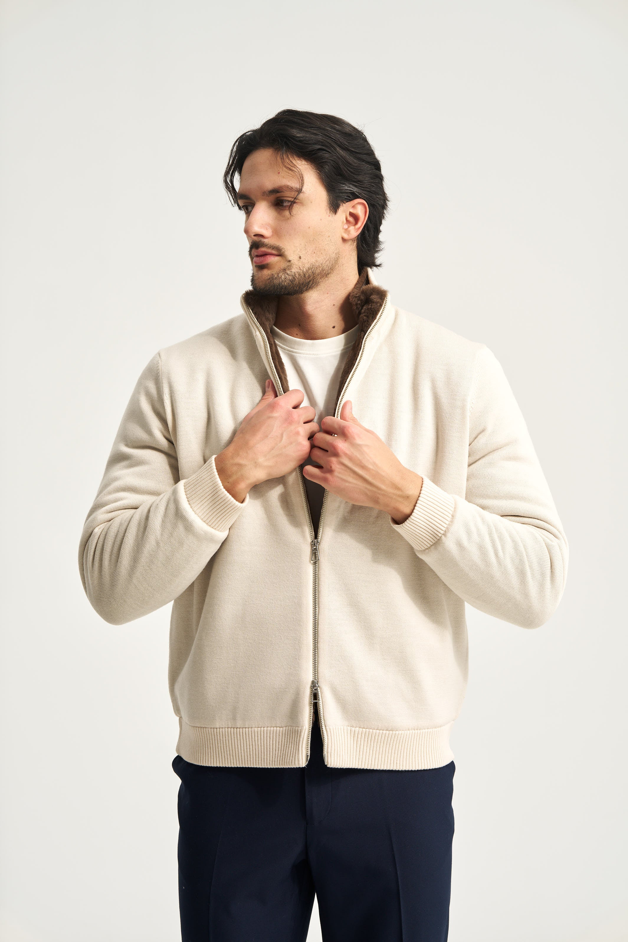 Milano Fur Jumper Beige