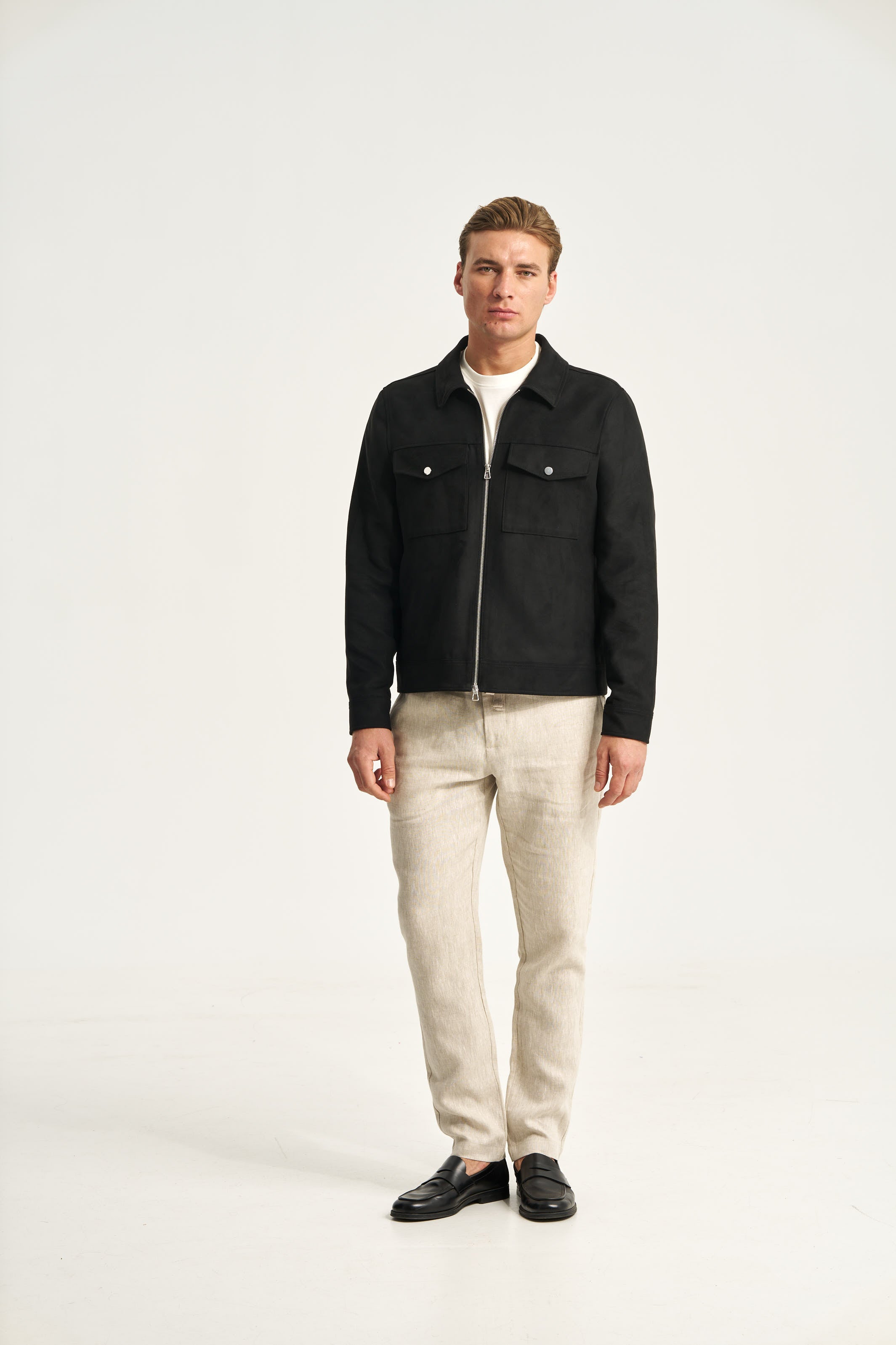 Faux Suede Jacket Black