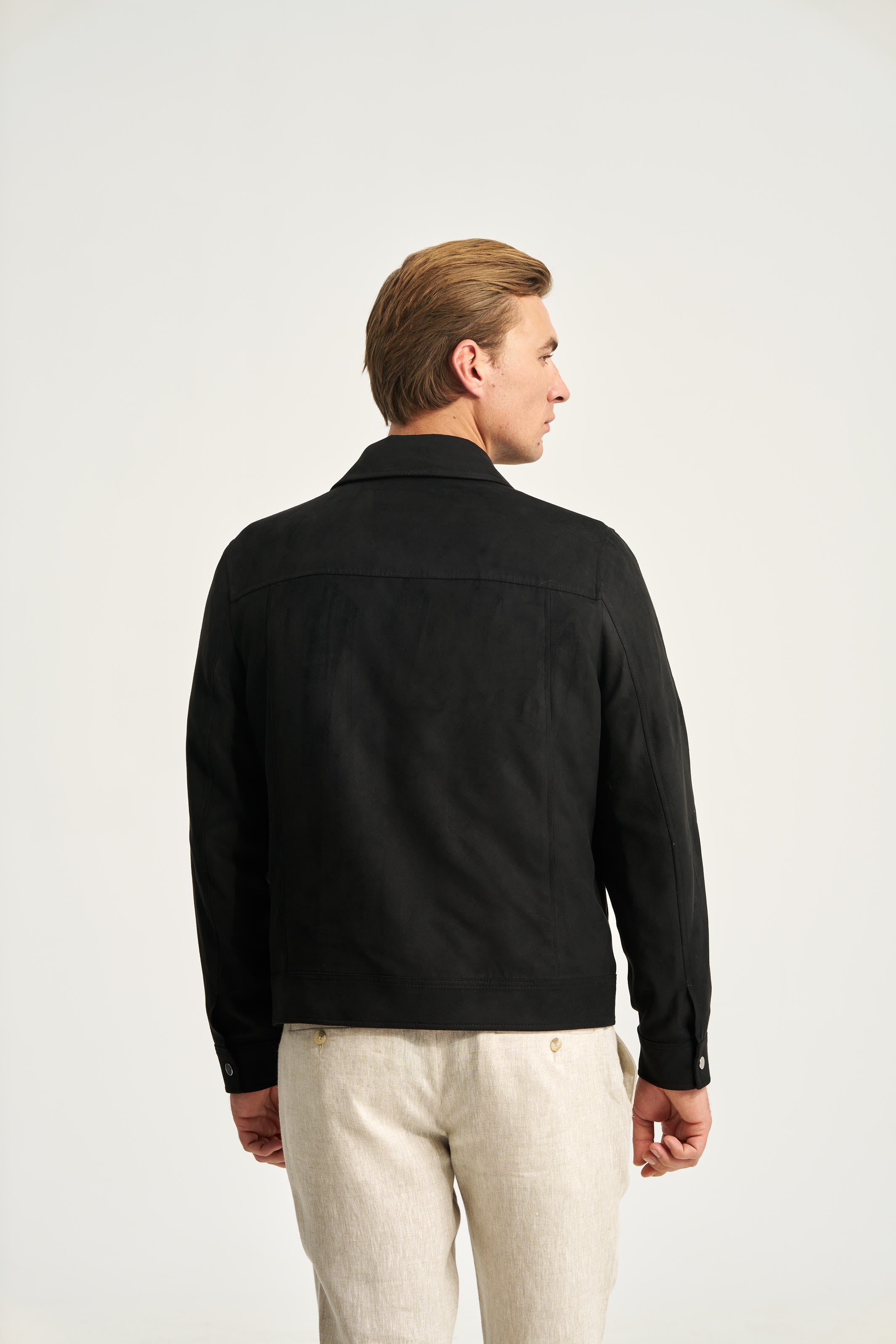 Faux Suede Jacket Black