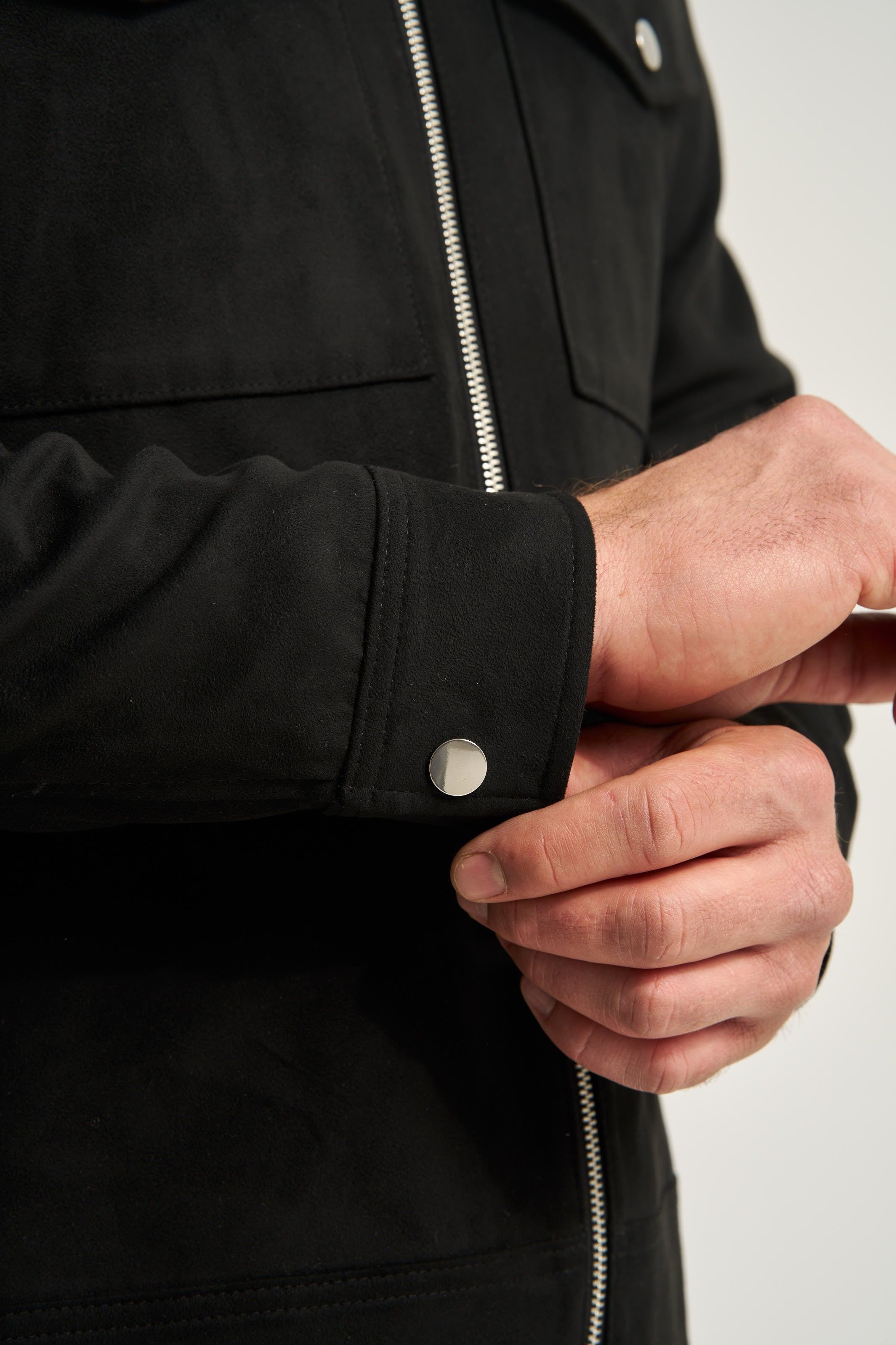 Faux Suede Jacket Black