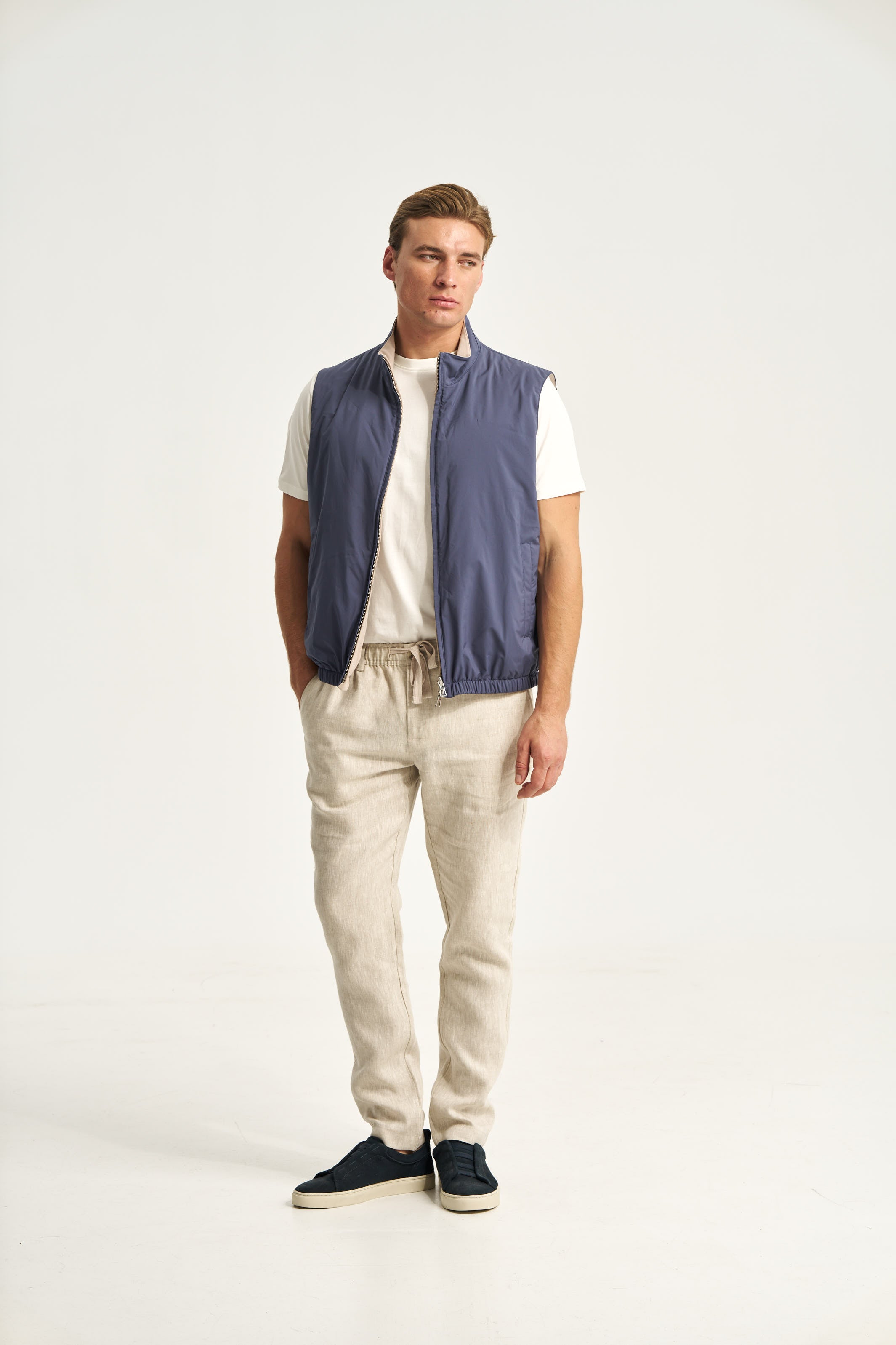 Como Reversible Vest Blue