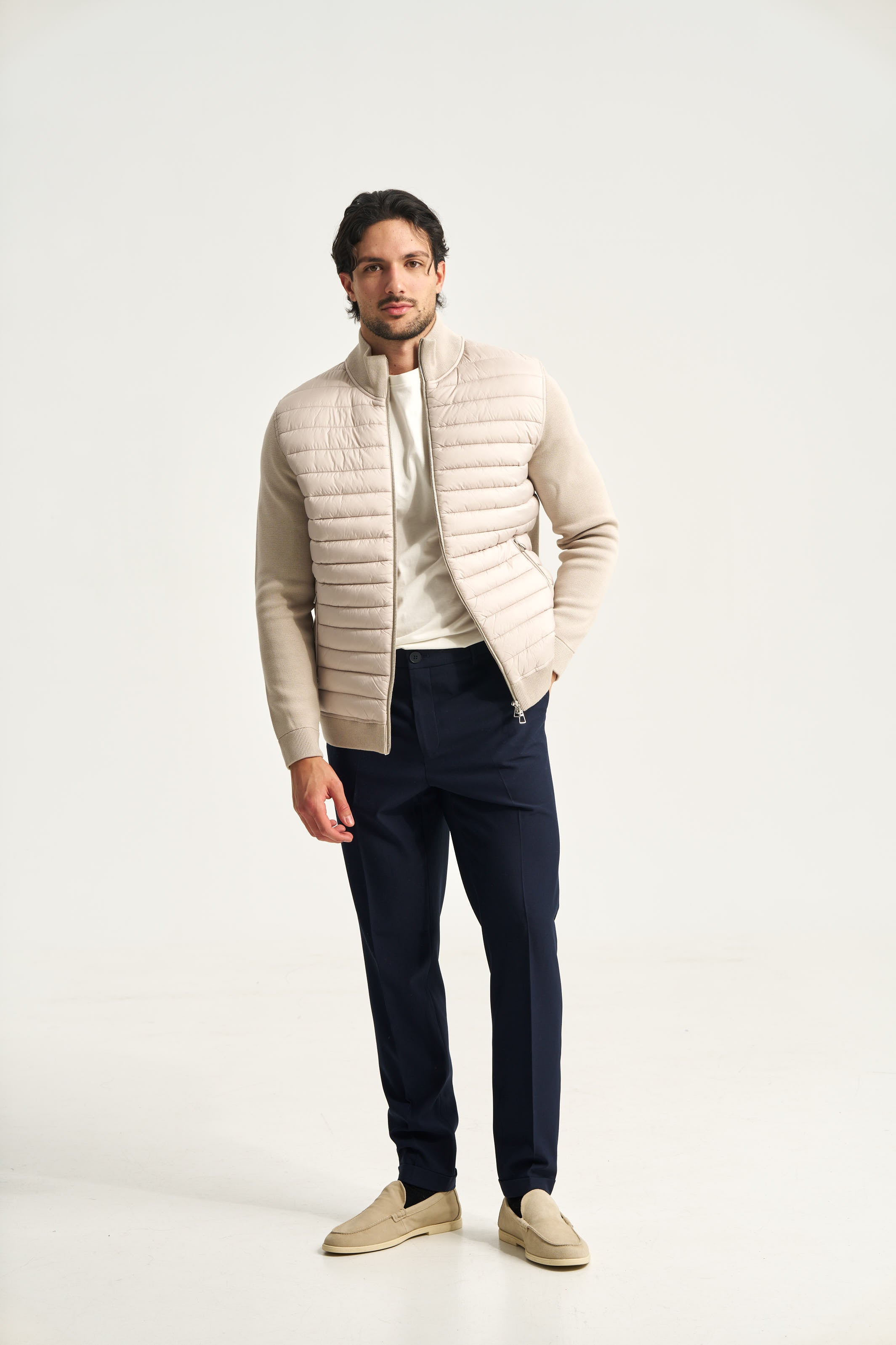 Avallon Padded Cardigan Beige