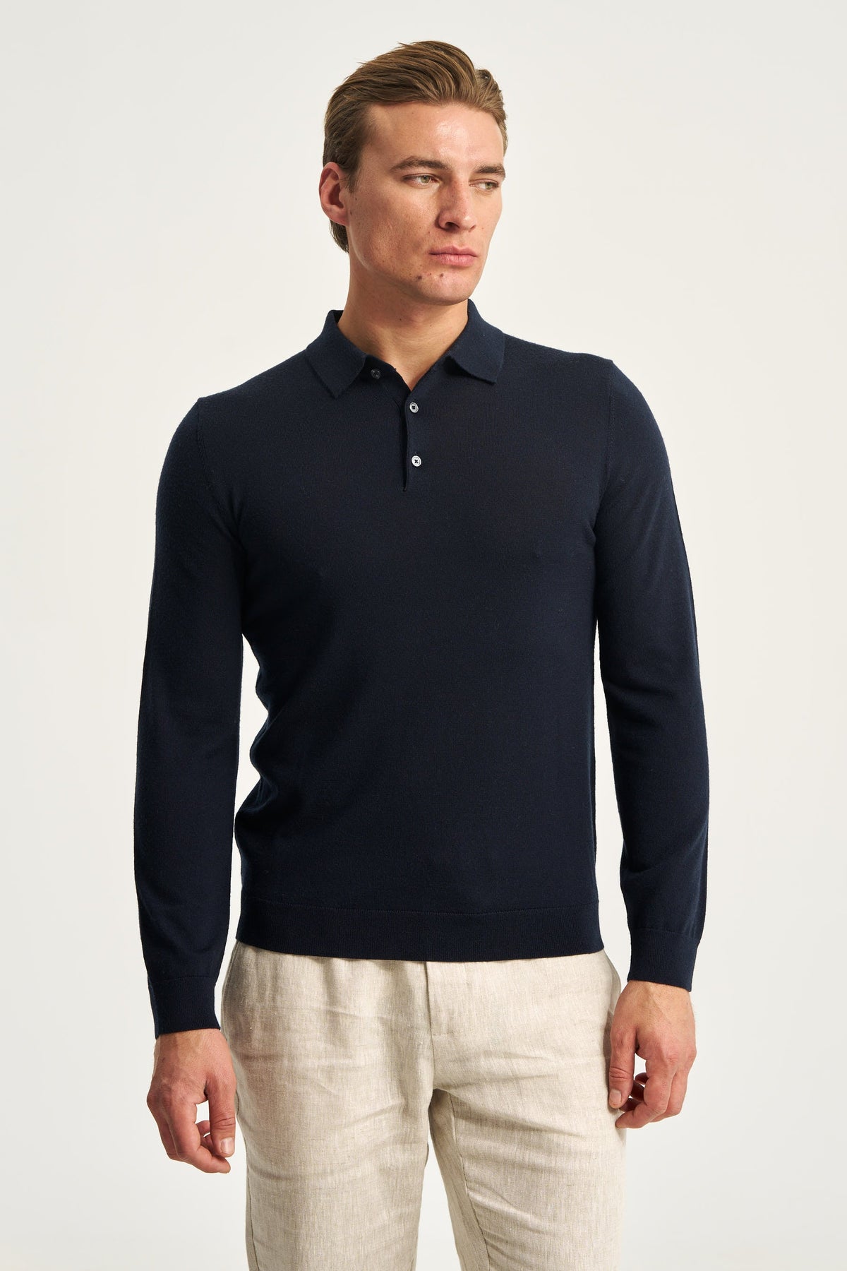 Monaco Long Sleeve Polo Navy