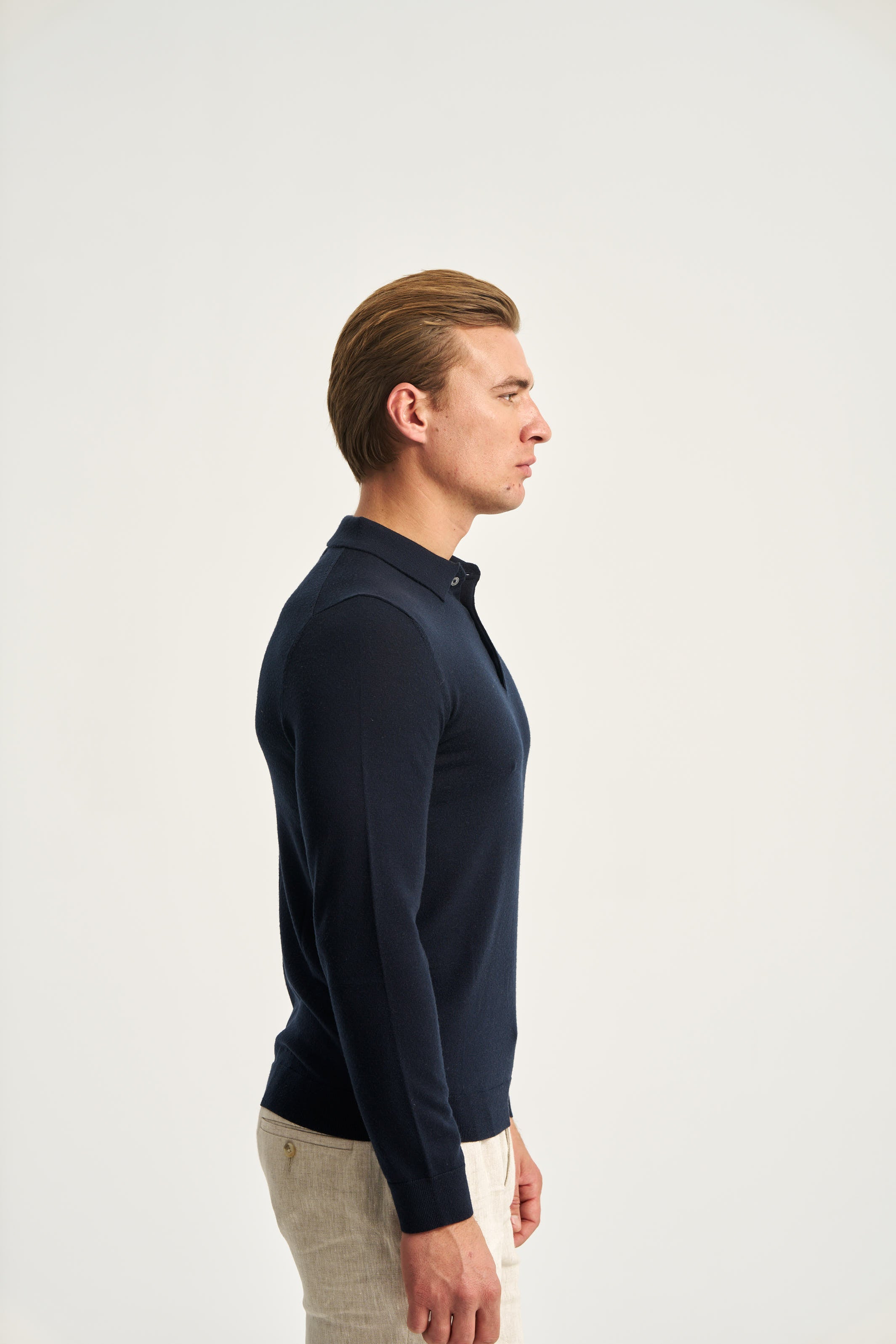 Monaco Long Sleeve Polo Navy
