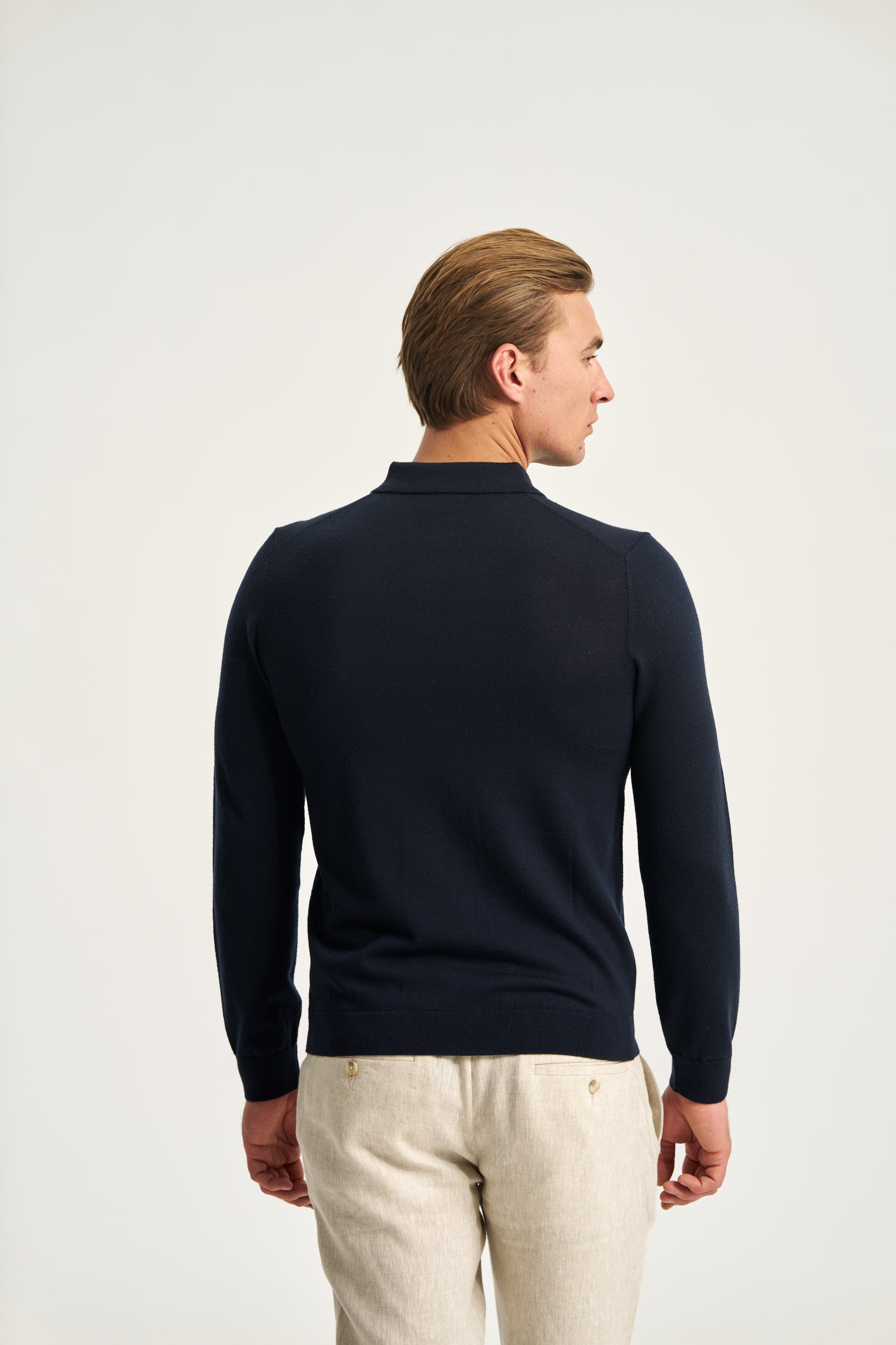 Monaco Long Sleeve Polo Navy