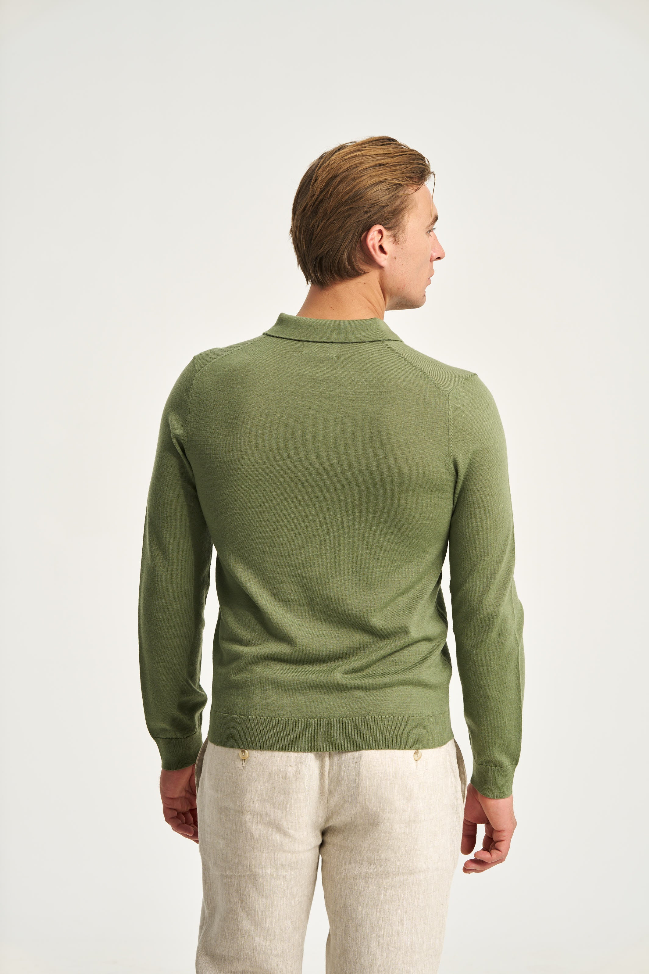 Monaco Long Sleeve Polo Green