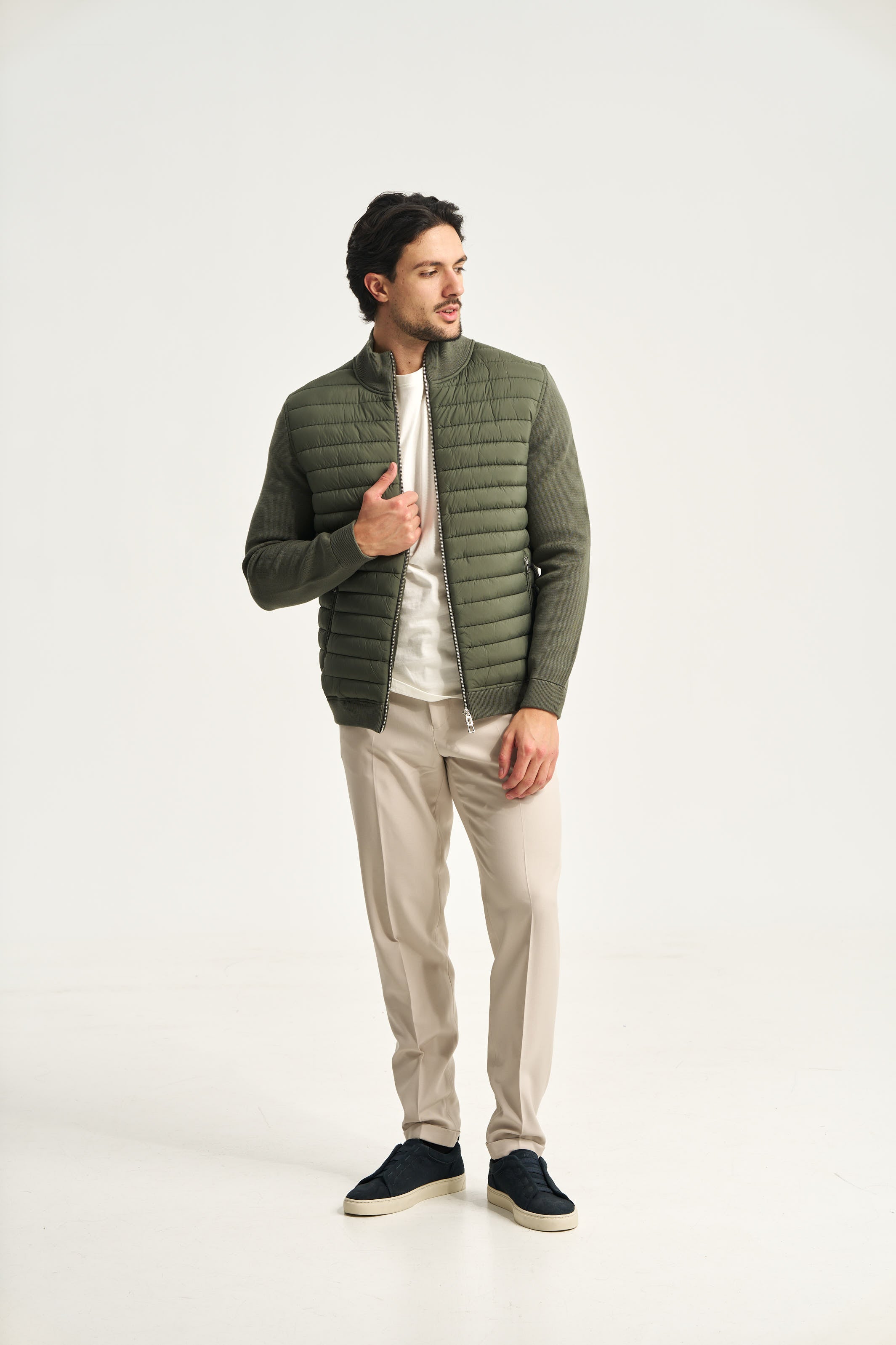 Avallon Padded Cardigan Green