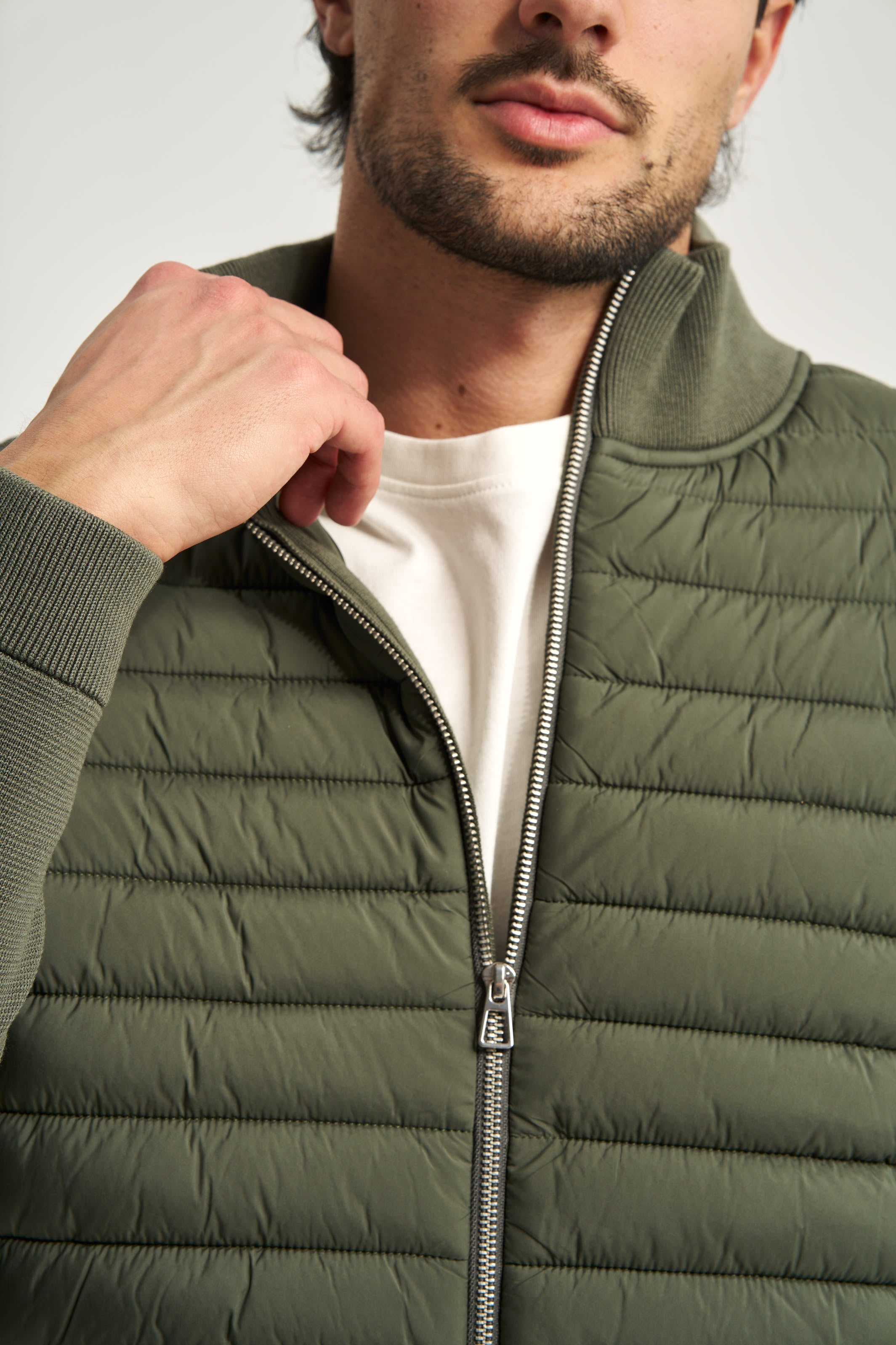 Avallon Padded Cardigan Green