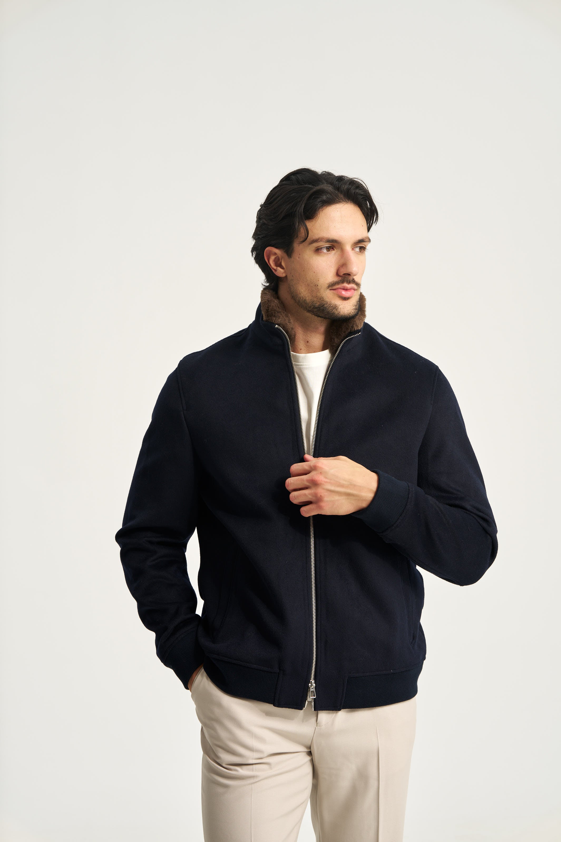 Florence Fur Jacket Navy