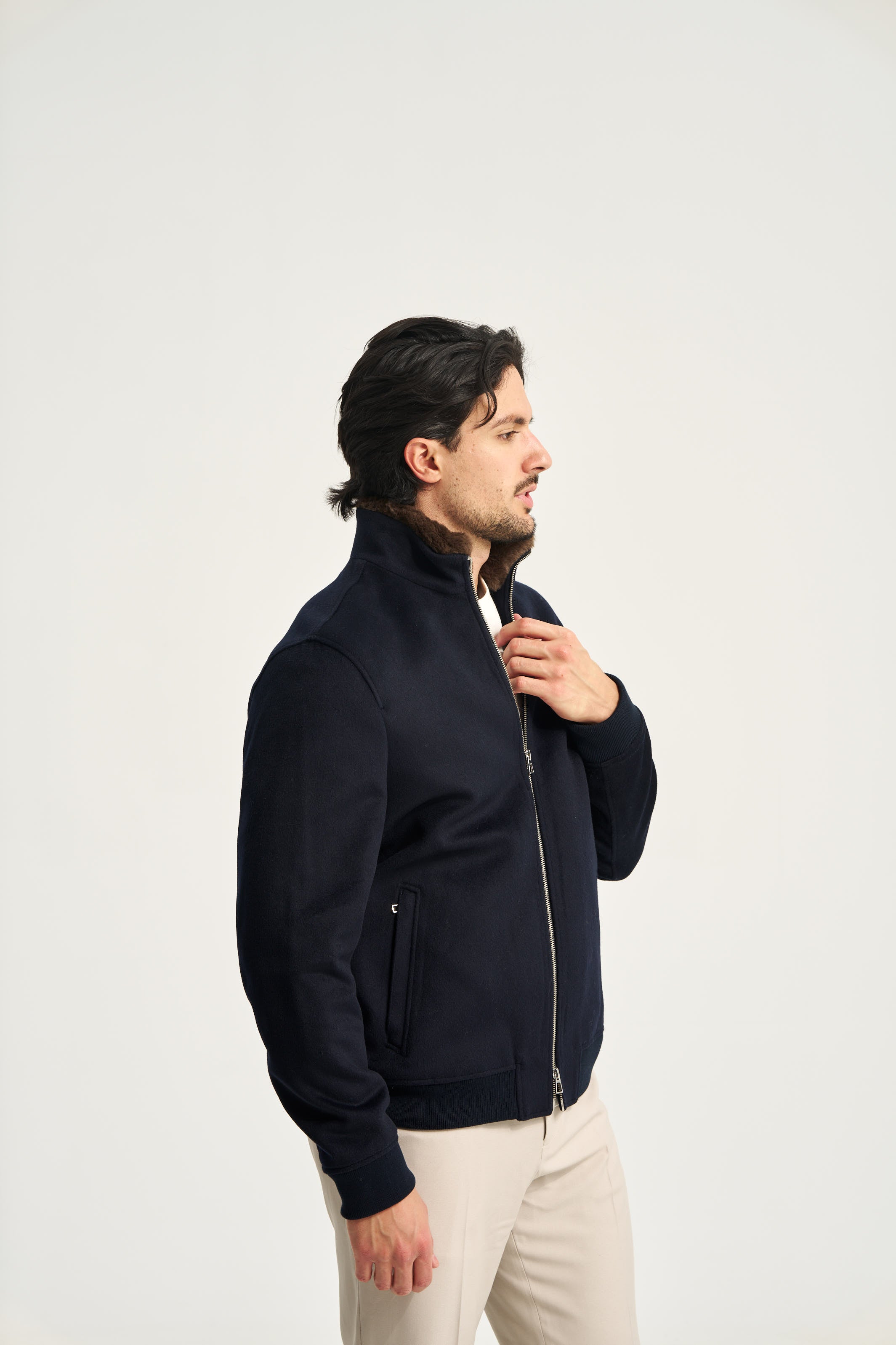 Florence Fur Jacket Navy