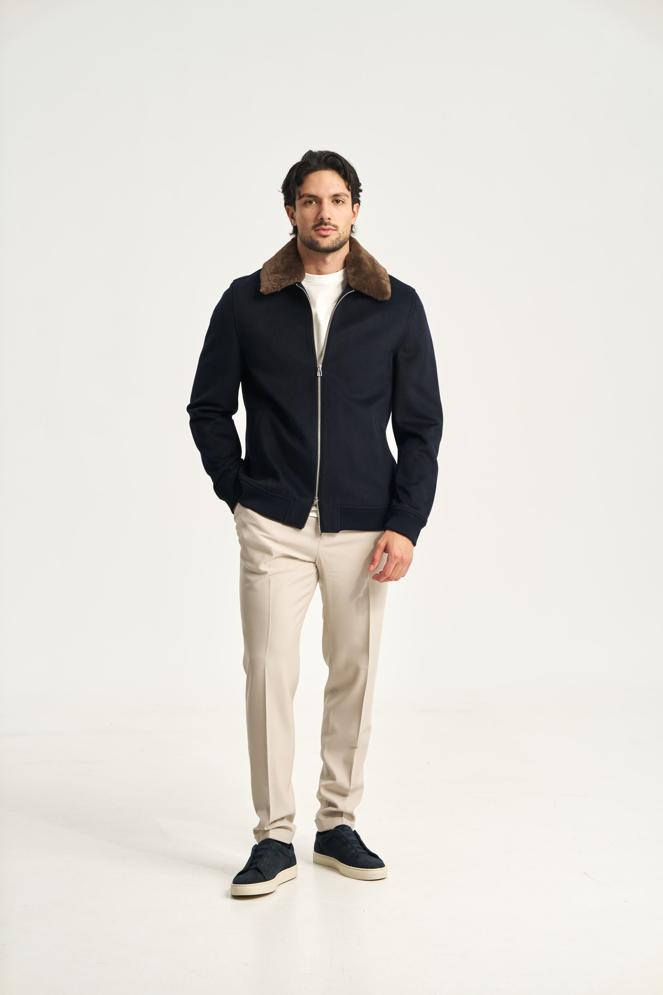 Constance Fur Jacket Navy
