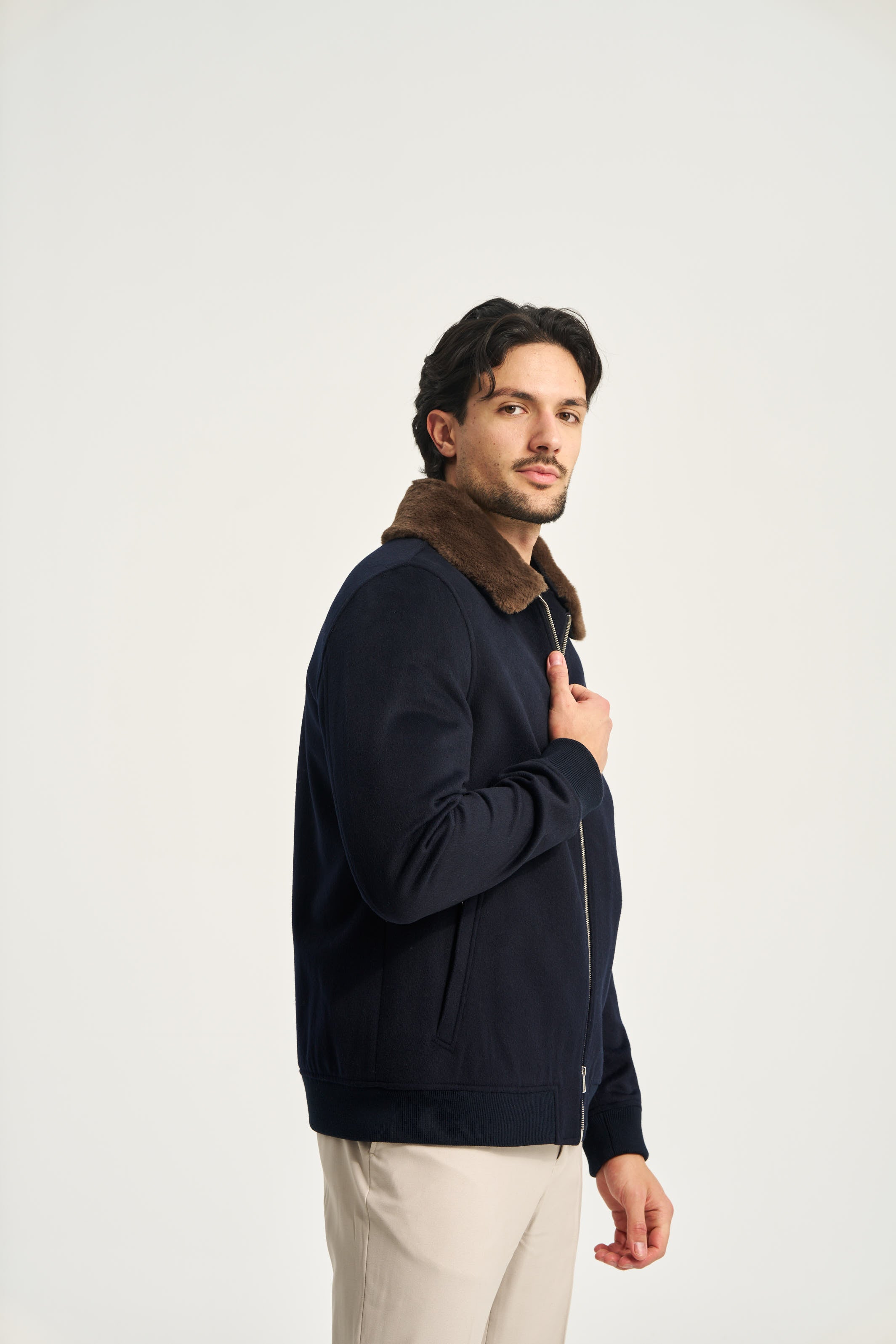 Constance Fur Jacket Navy