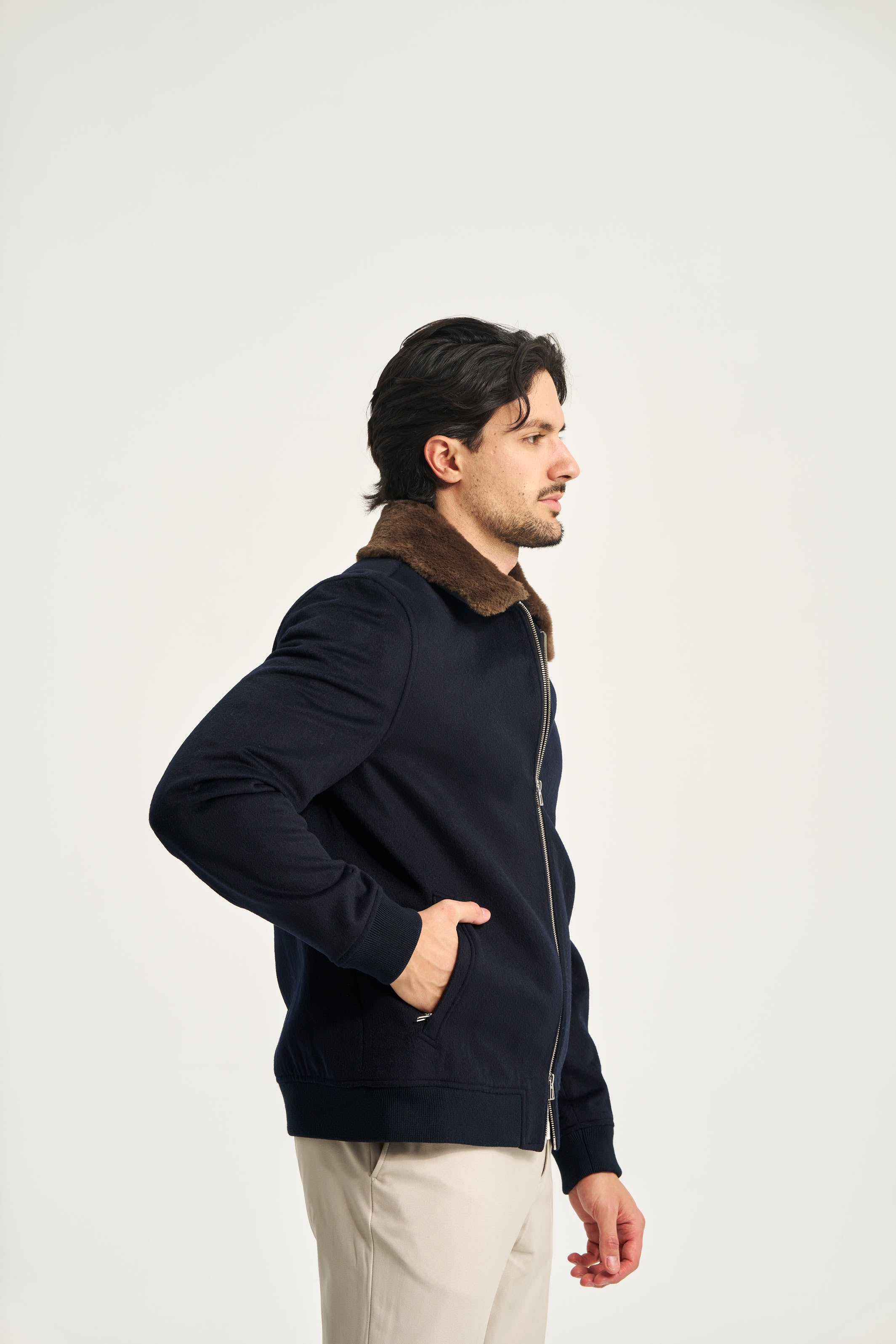Constance Fur Jacket Navy