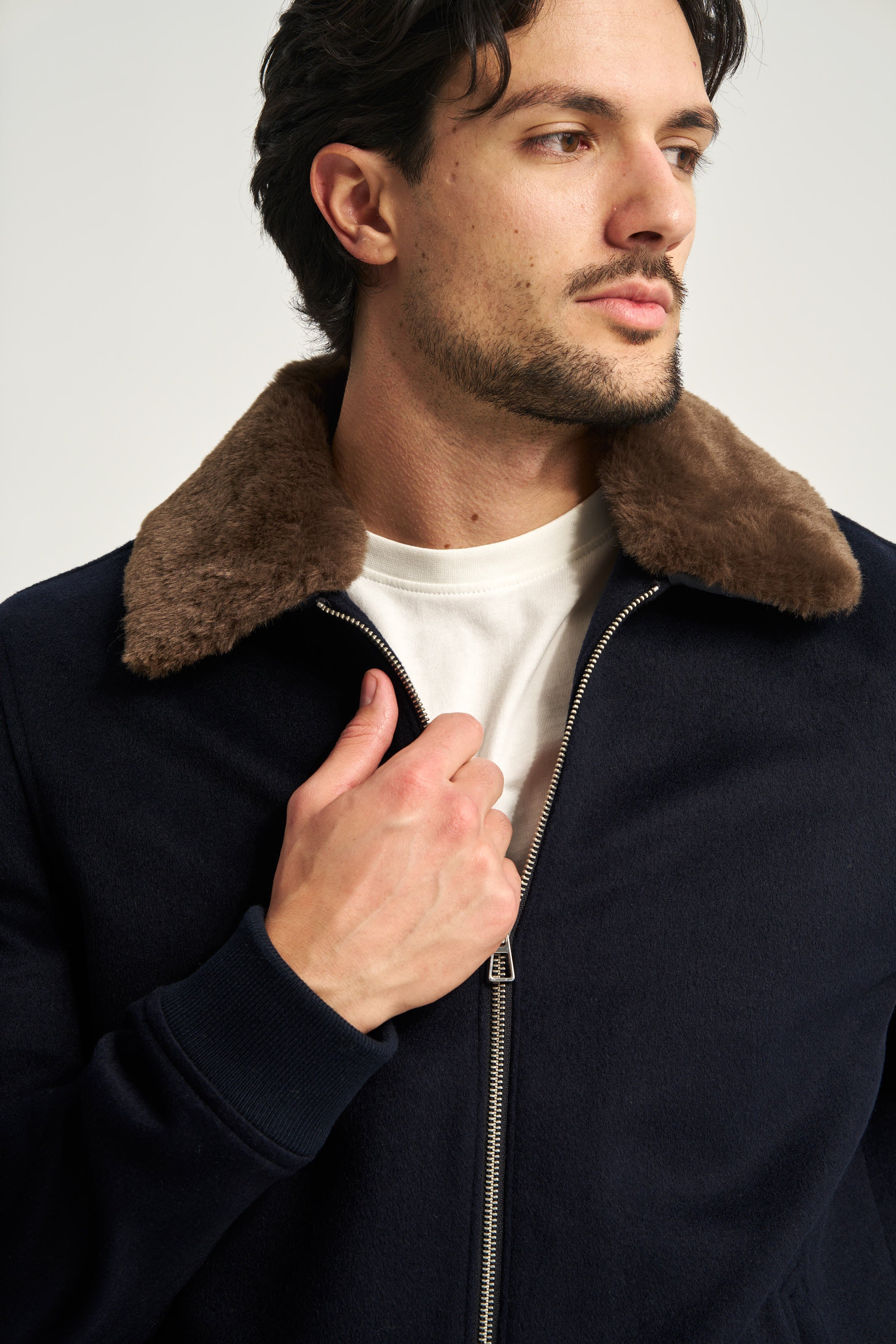 Constance Fur Jacket Navy