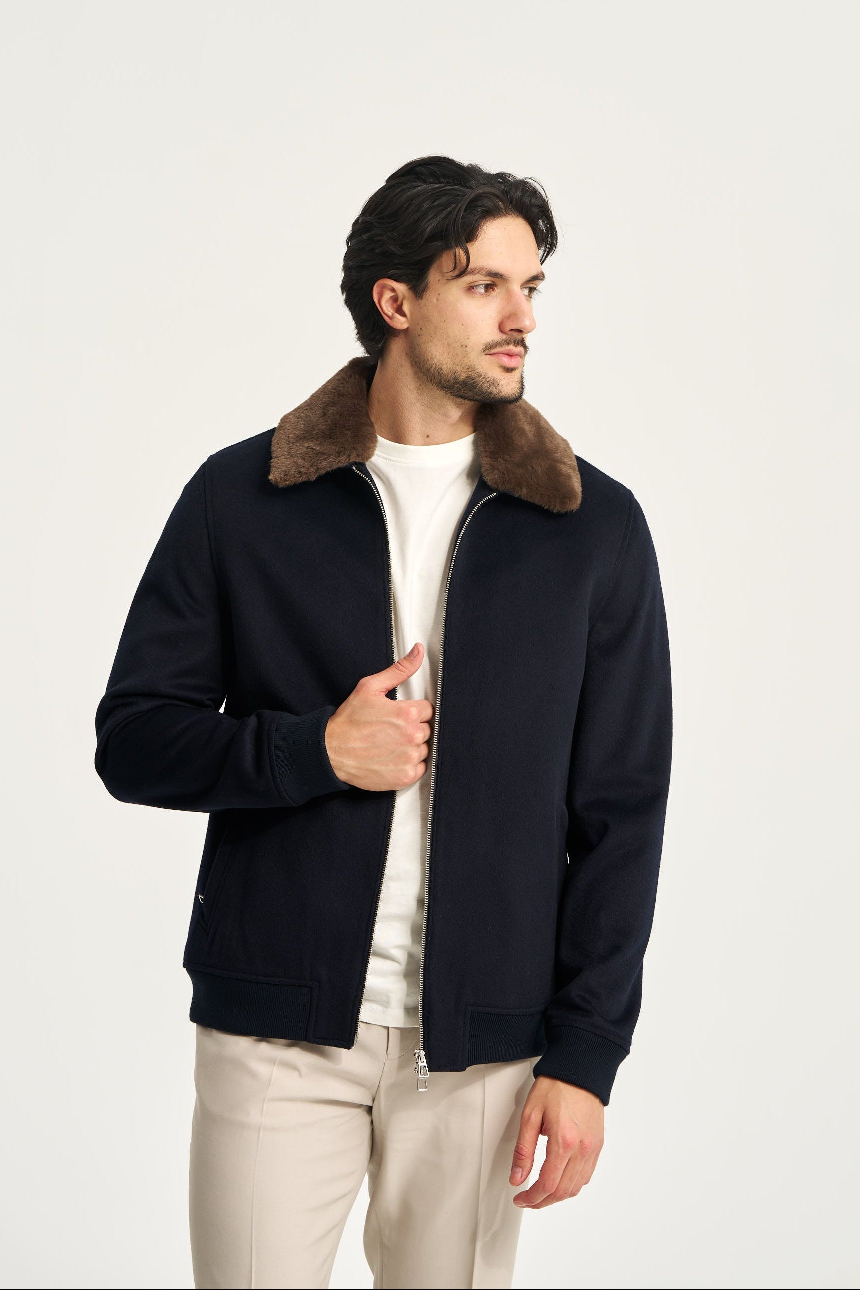 Constance Fur Jacket Navy