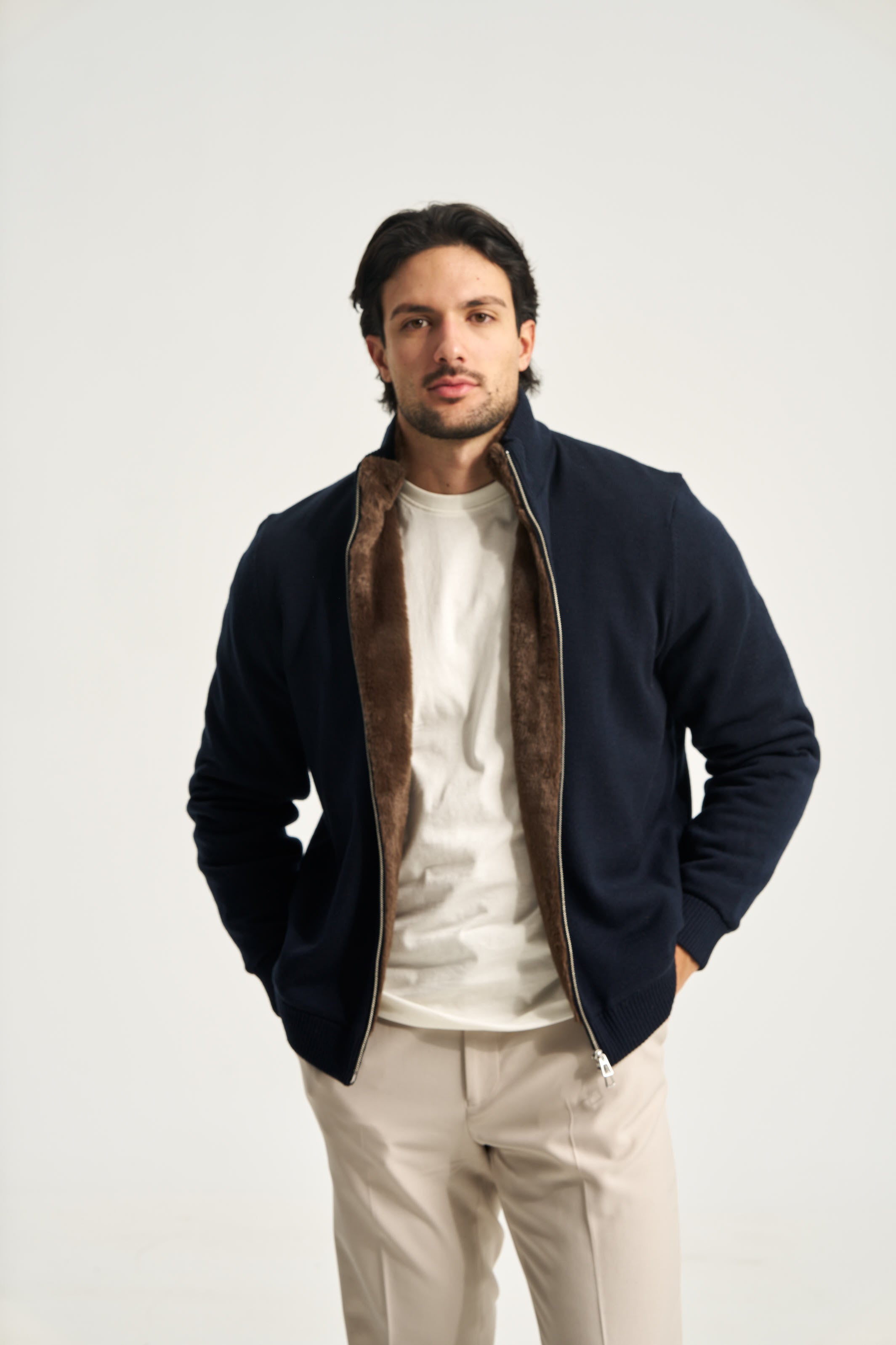 Milano Fur Jumper Navy