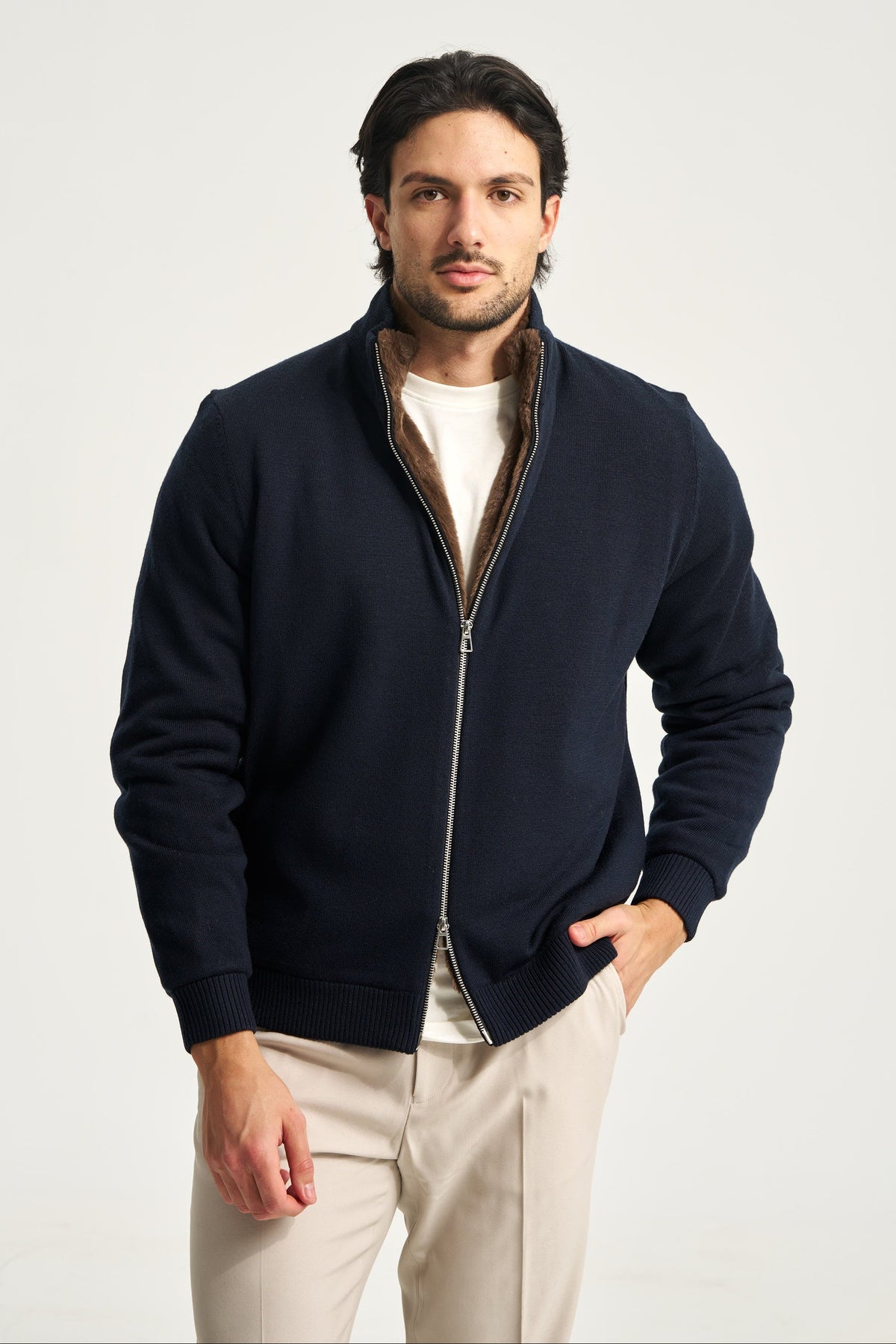 Milano Fur Jumper Navy