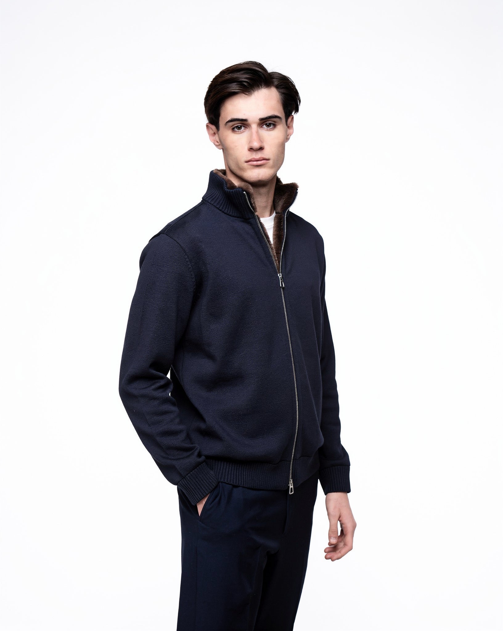 Milano Fur Jumper Navy